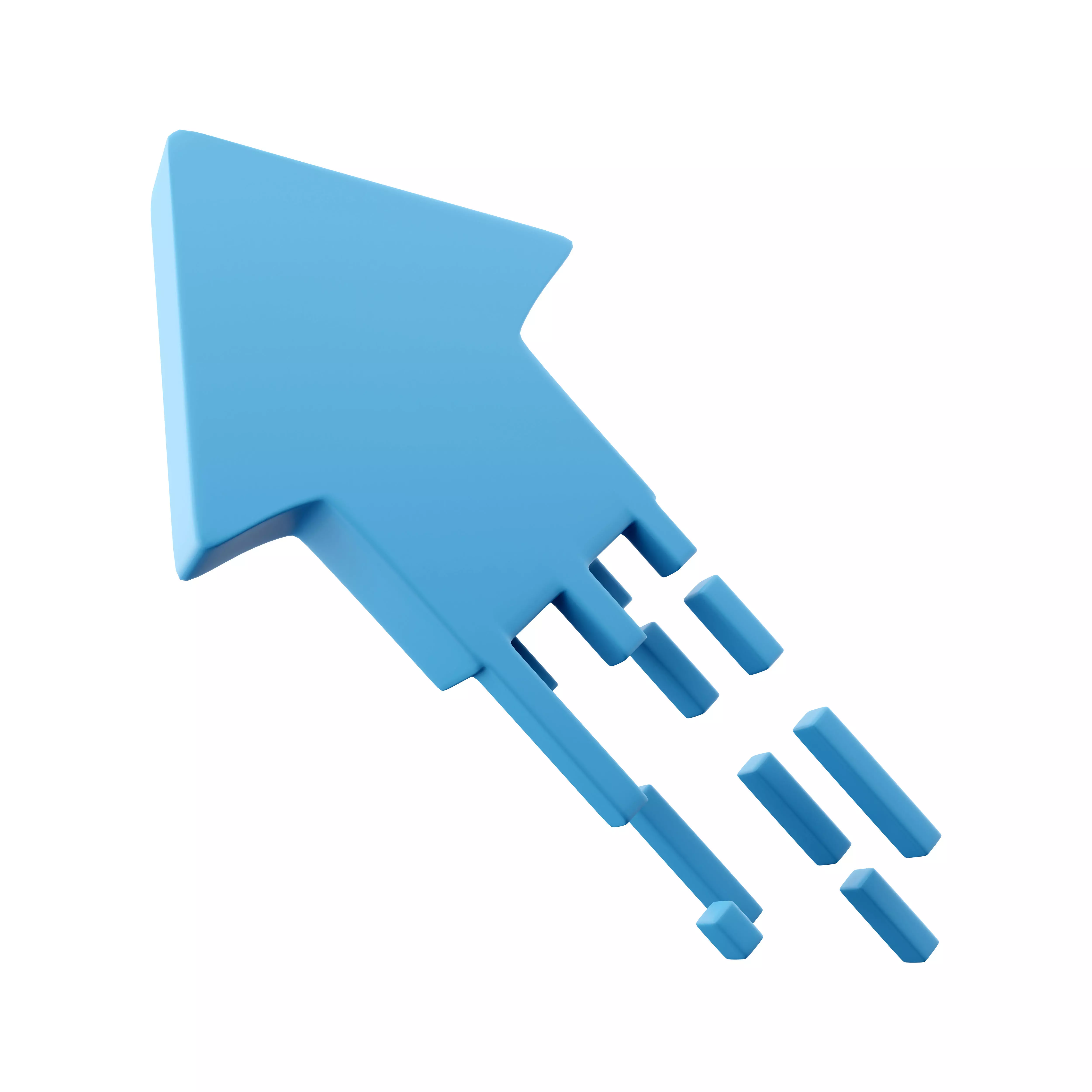 3d blue arrow icon 3D model_0