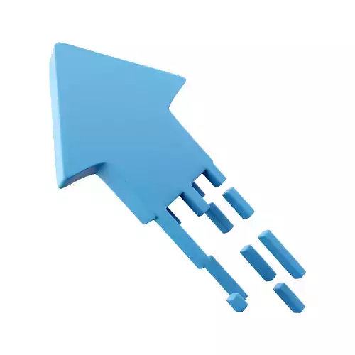 3d blue arrow icon 3D model