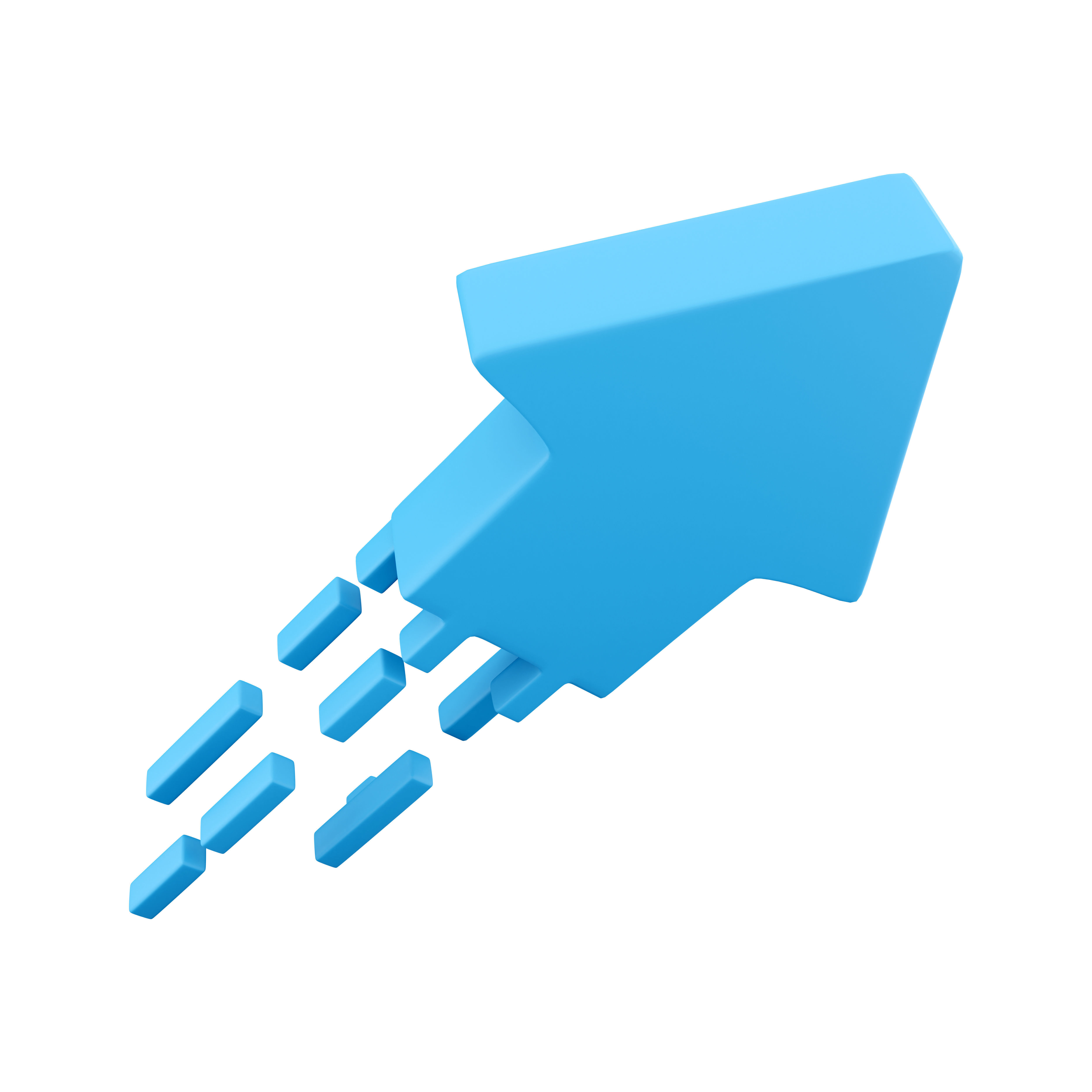 3d blue arrow icon 3D model_4
