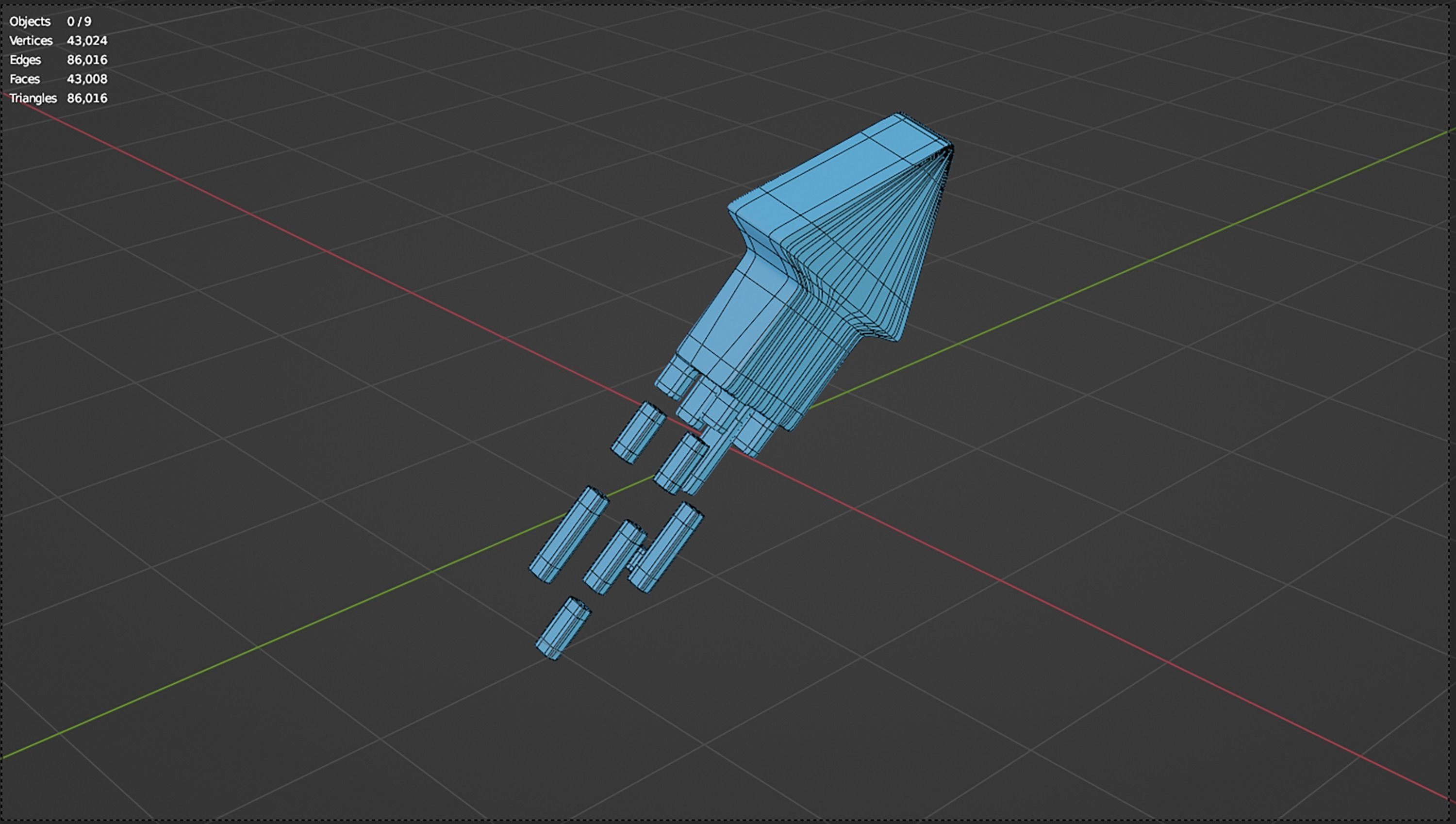 3d blue arrow icon 3D model_6