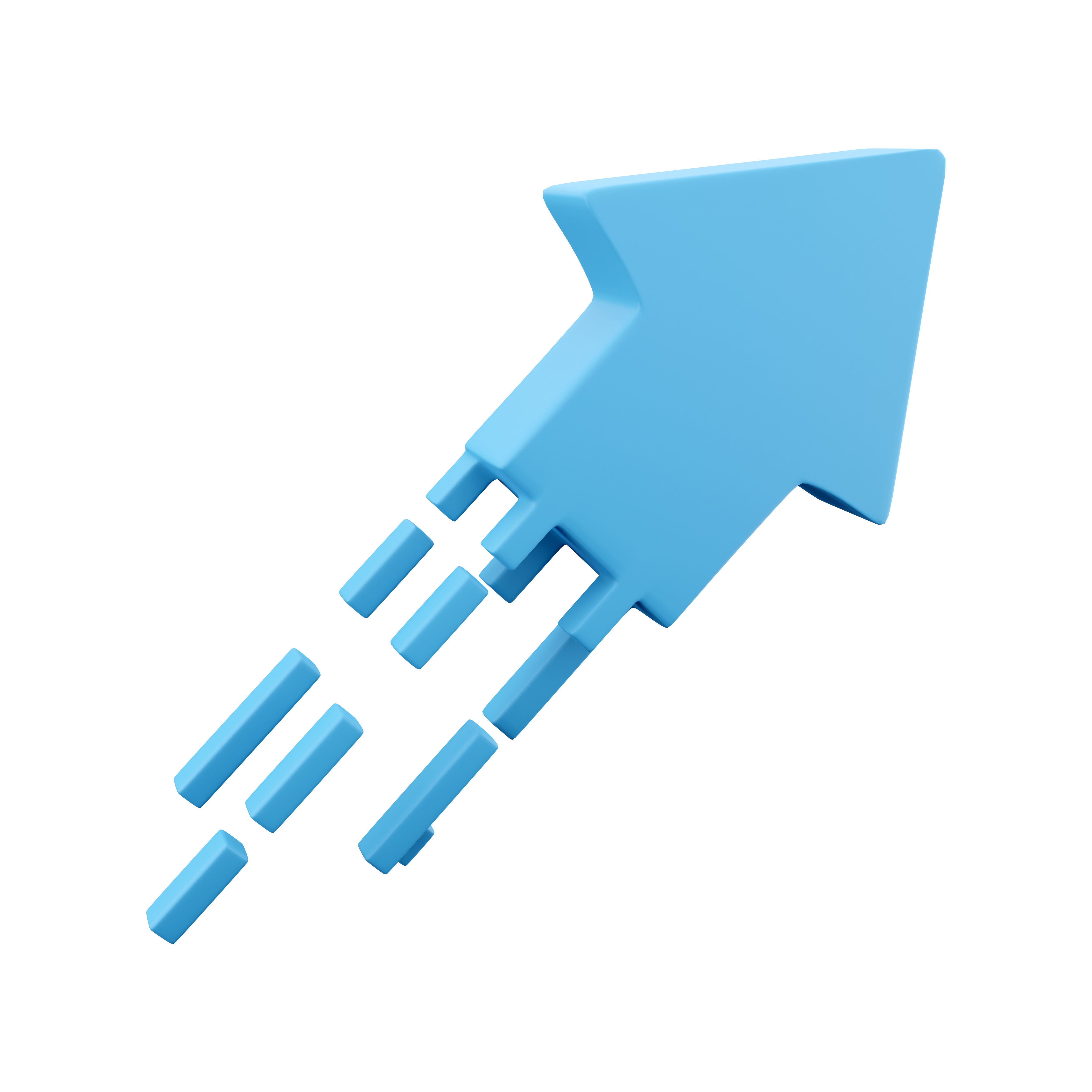 3d blue arrow icon 3D model_3