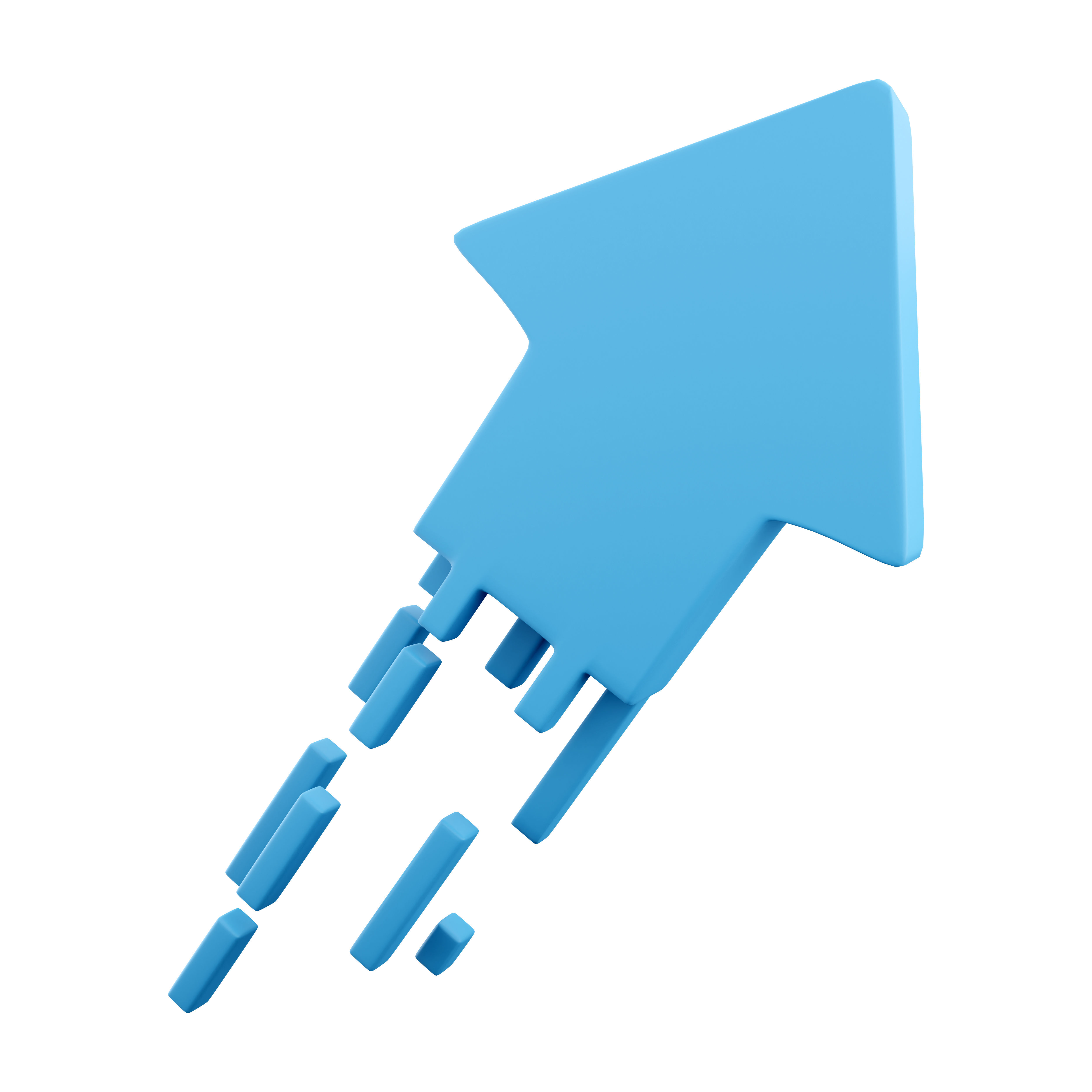 3d blue arrow icon 3D model_2