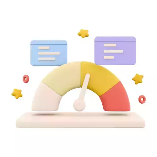 3d  arrow point scale speedometer icon