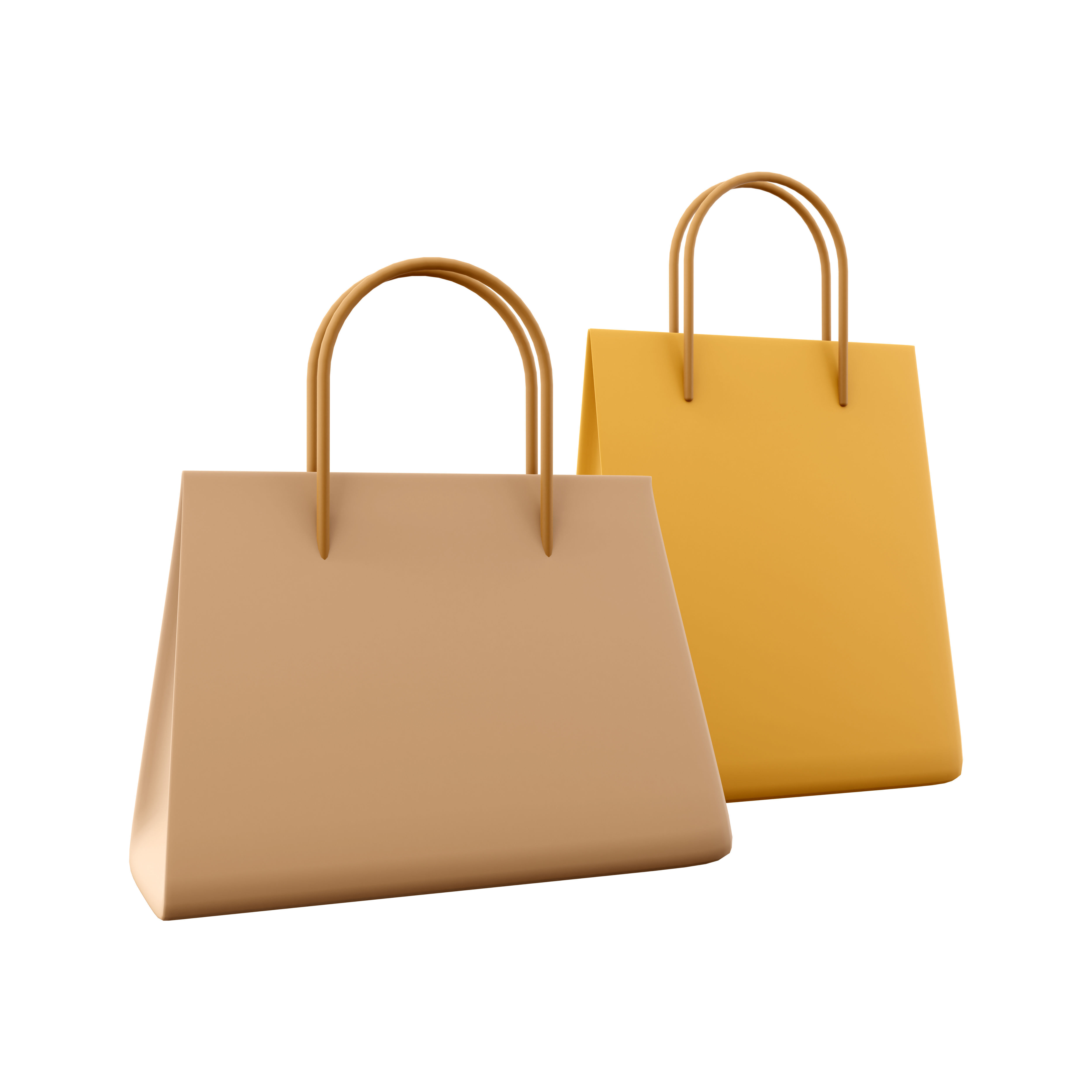 3D of two leather bag icons 3D model_2