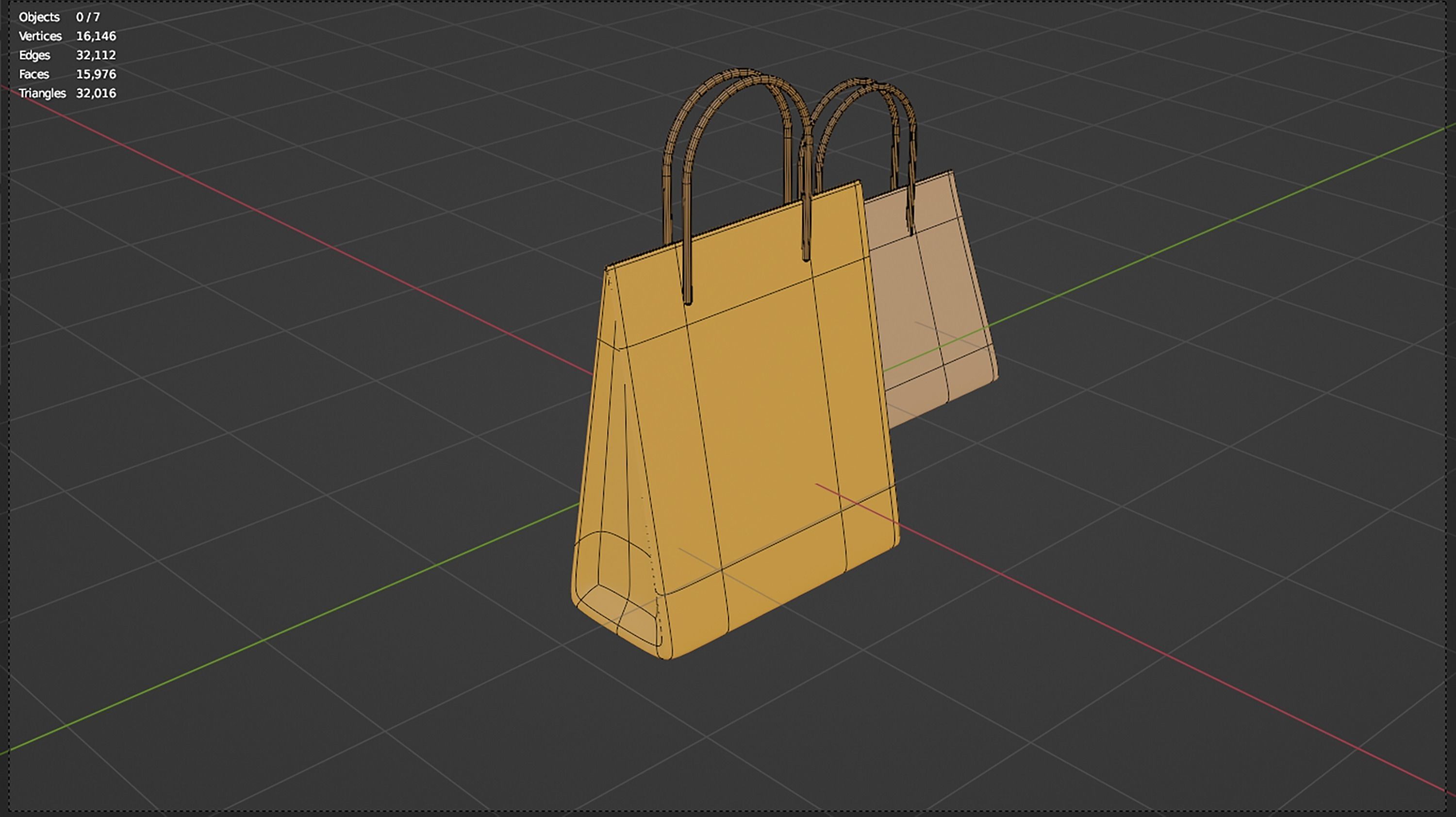 3D of two leather bag icons 3D model_5