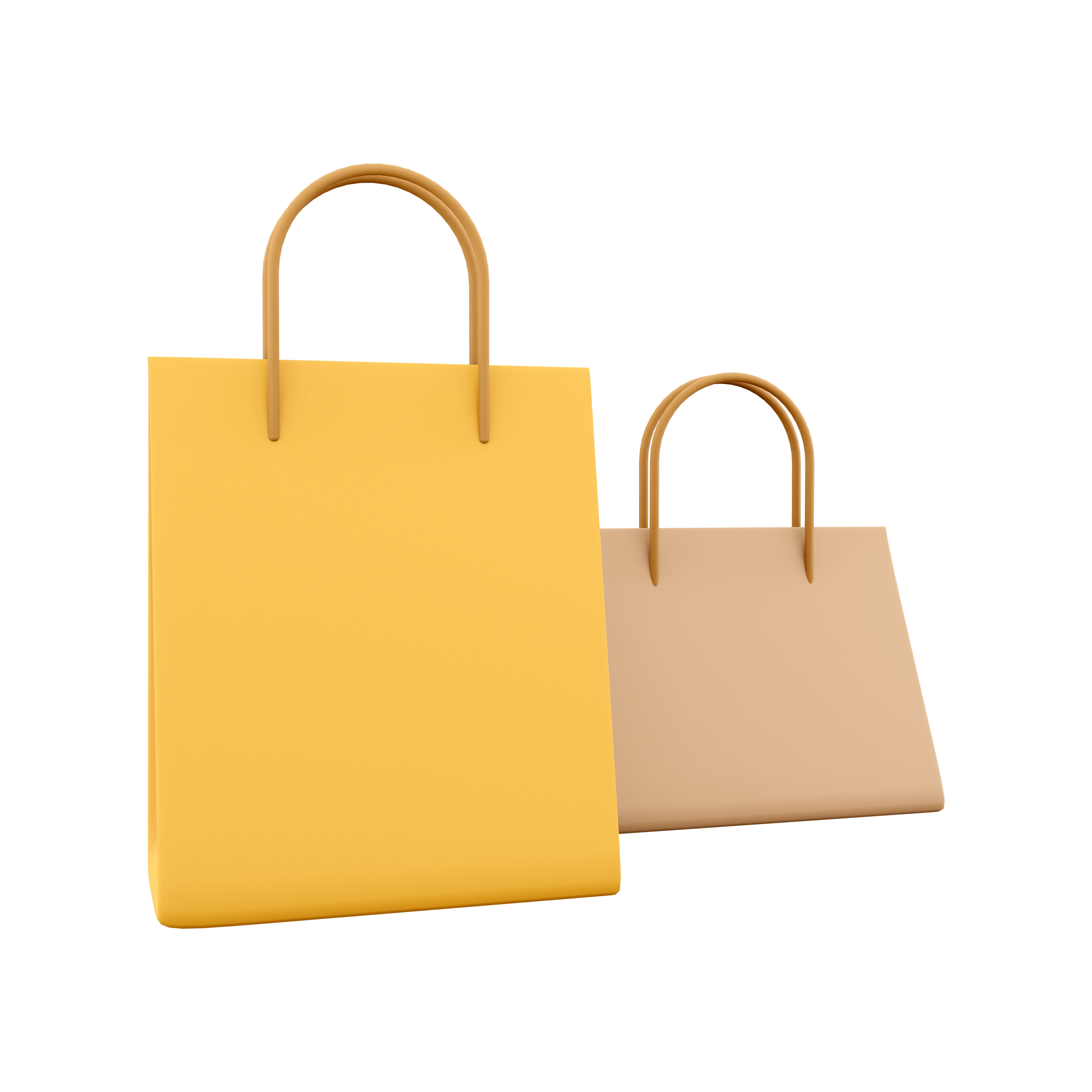 3D of two leather bag icons 3D model_3