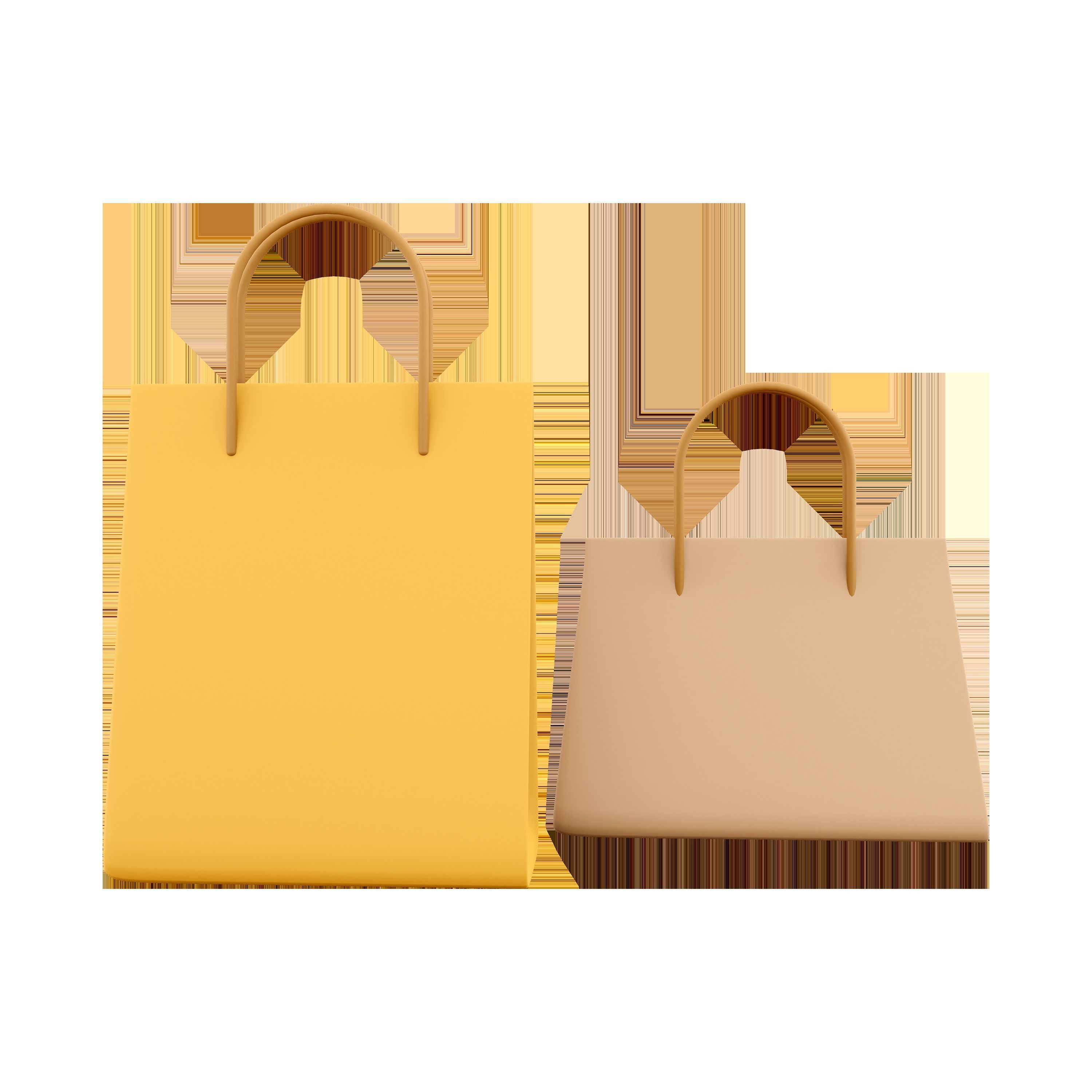 3D of two leather bag icons 3D model_1