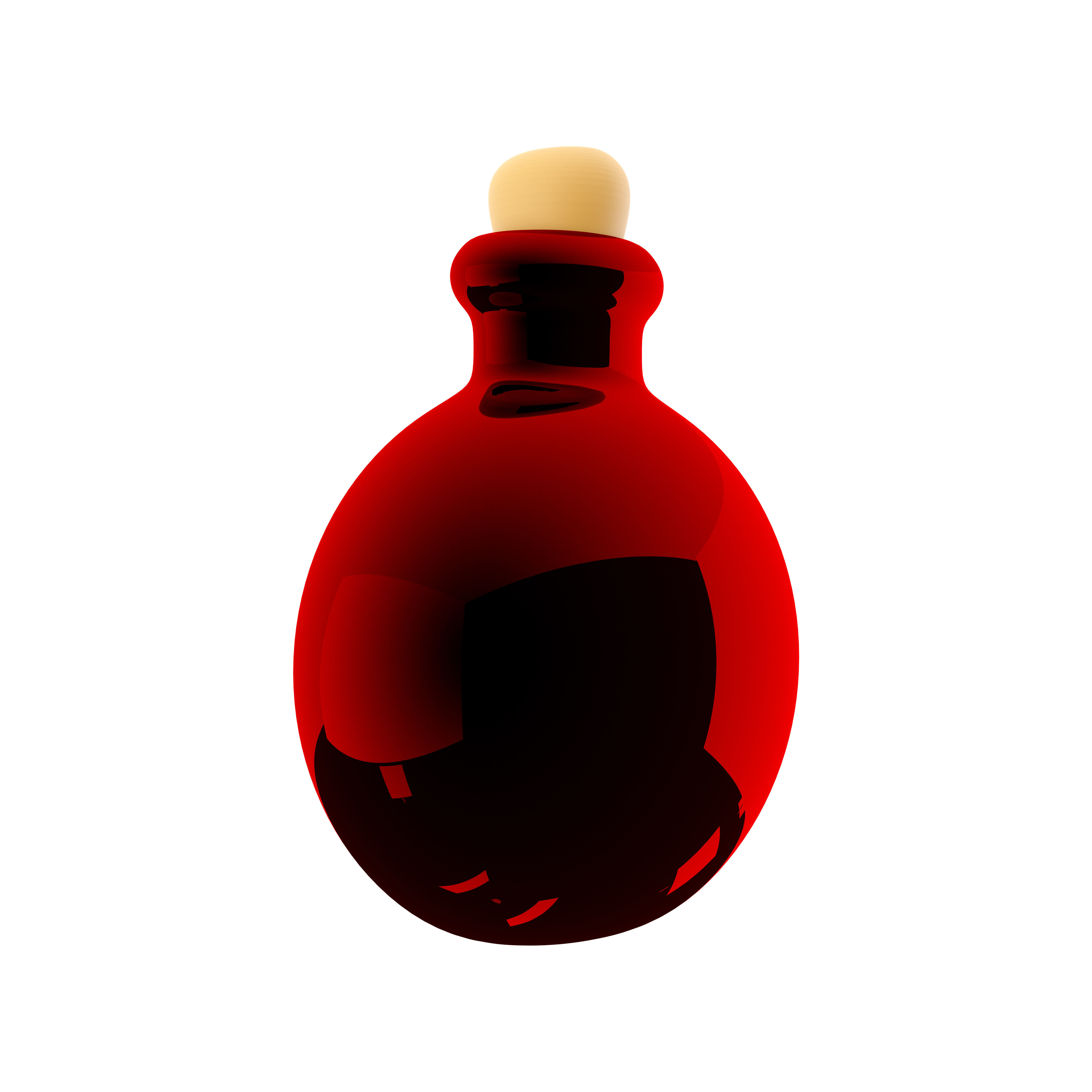 3d  red bottle with love potion icon 3D model_2