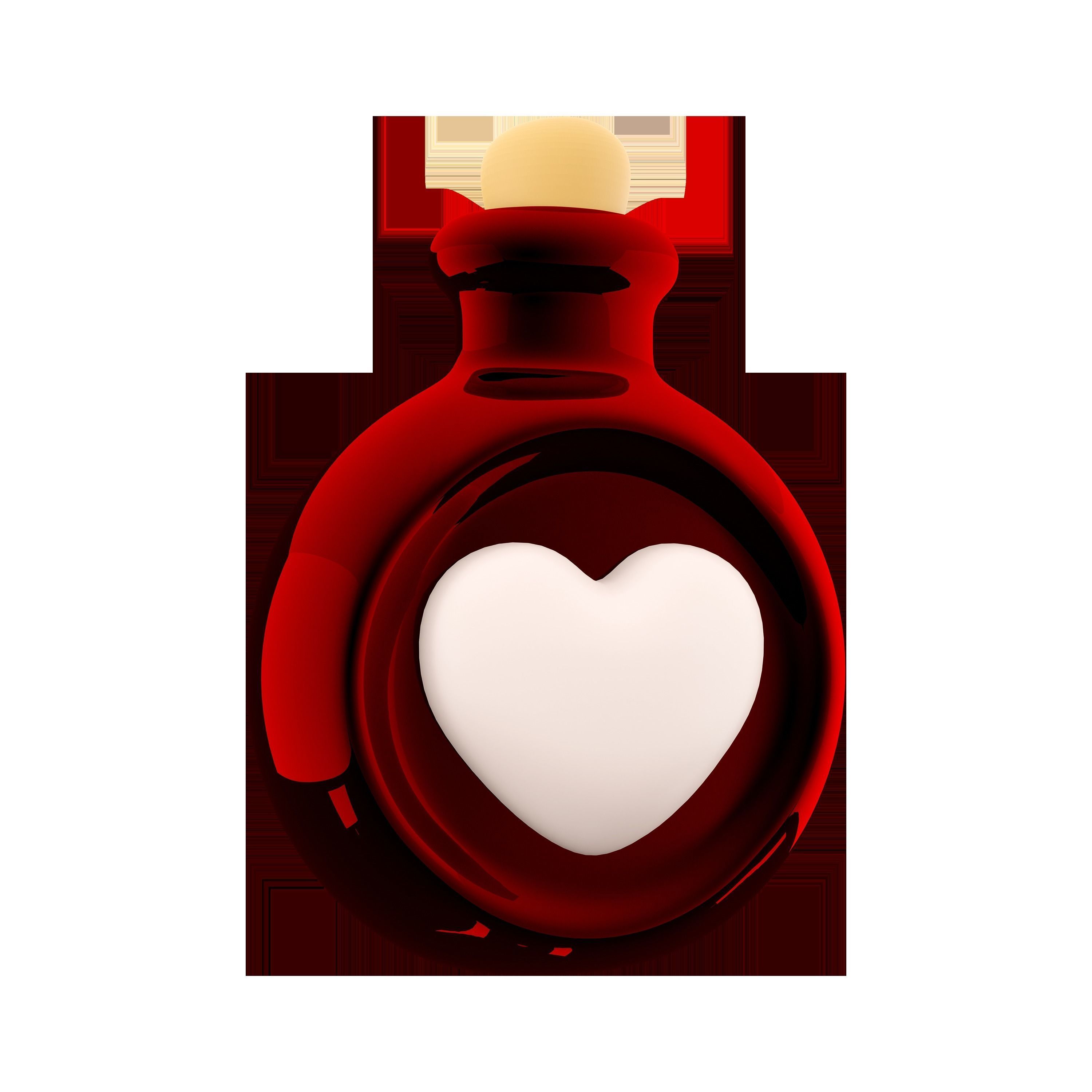 3d  red bottle with love potion icon 3D model_1