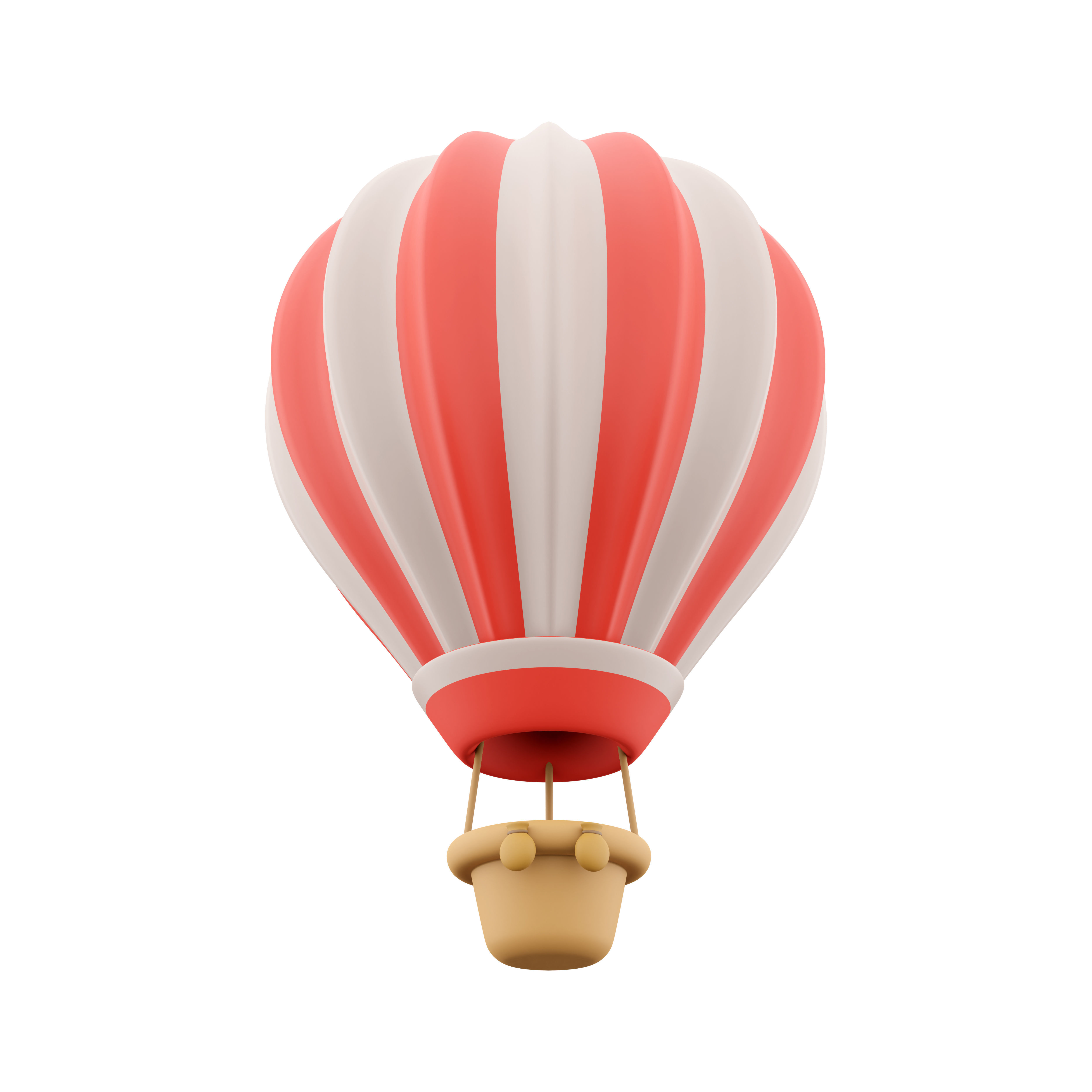 3d hot air ballon with red and white stripes icon 3D model | CGTrader