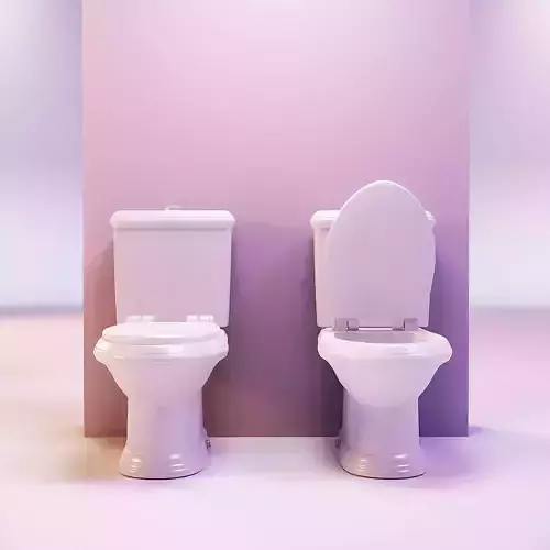 Miniature dollhouse furniture toilet with opening lid