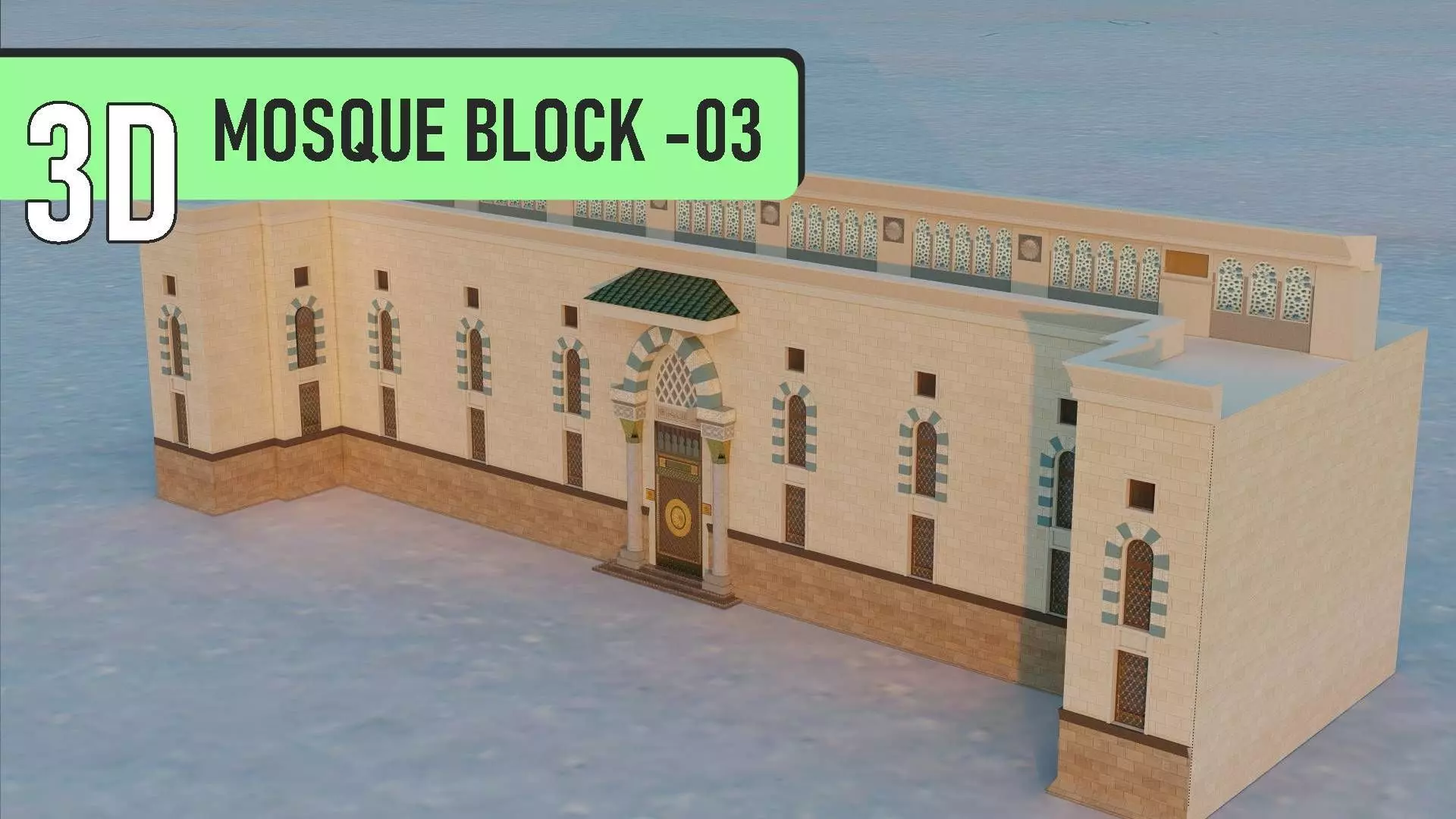 Mosque Block 3 Low-poly 3D model