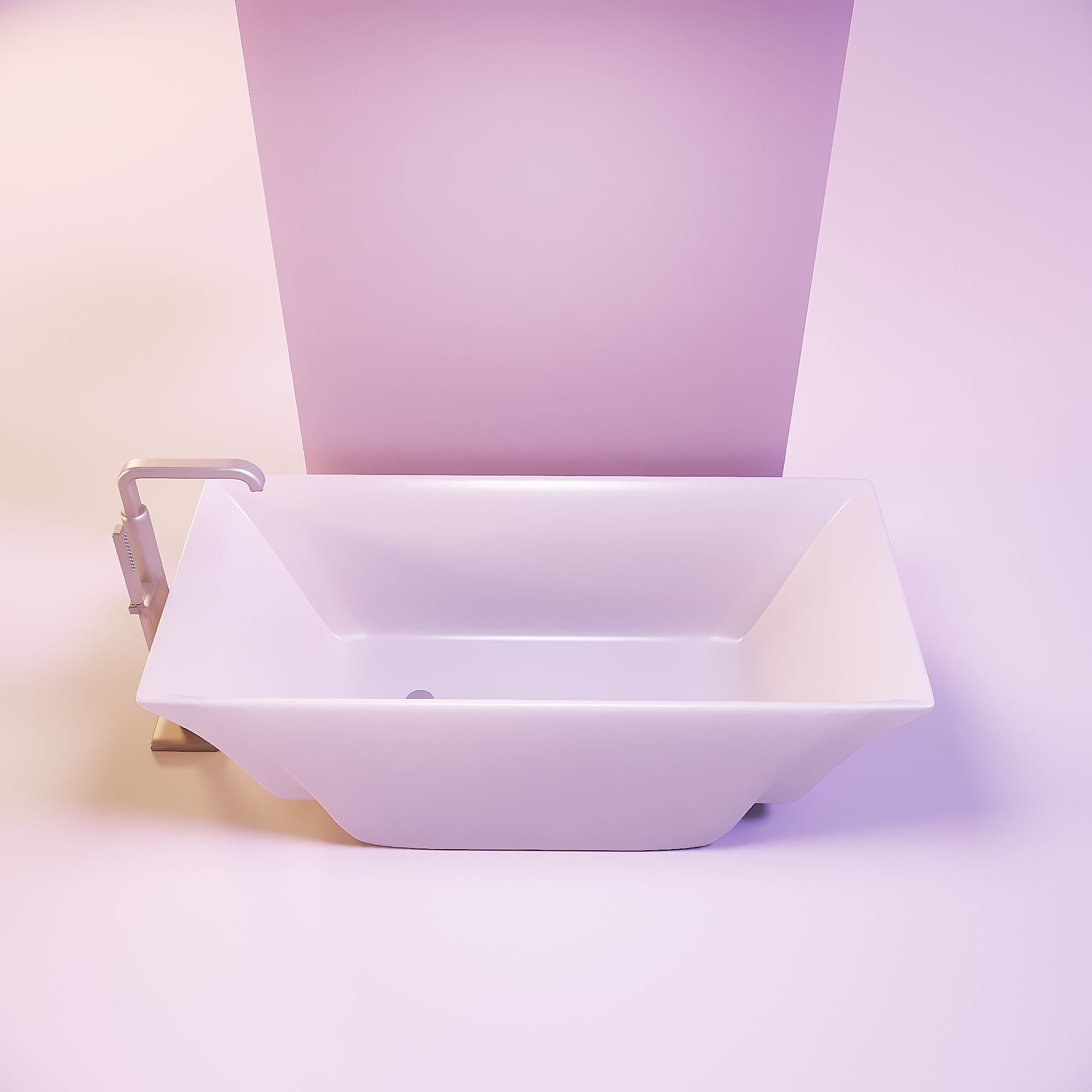 Miniature dollhouse furniture bath with faucet 3D print model_2