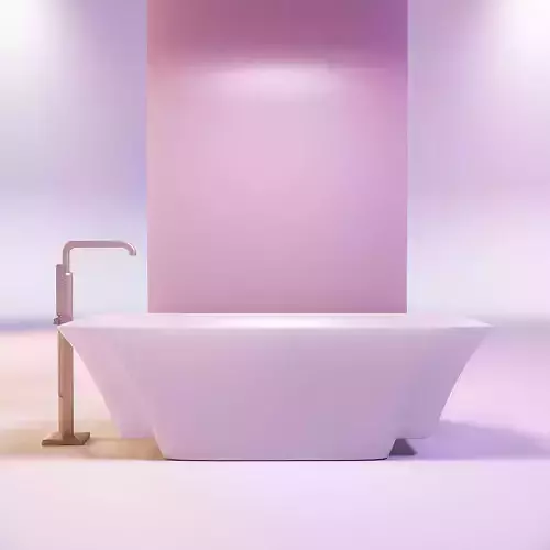 Miniature dollhouse furniture bath with faucet