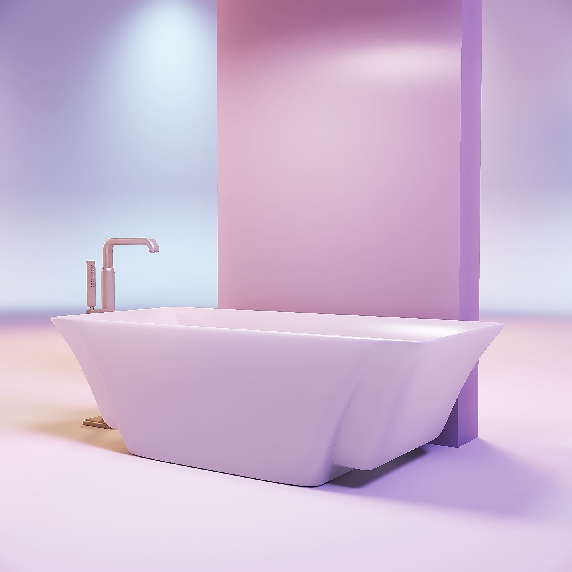 Miniature dollhouse furniture bath with faucet 3D print model_1