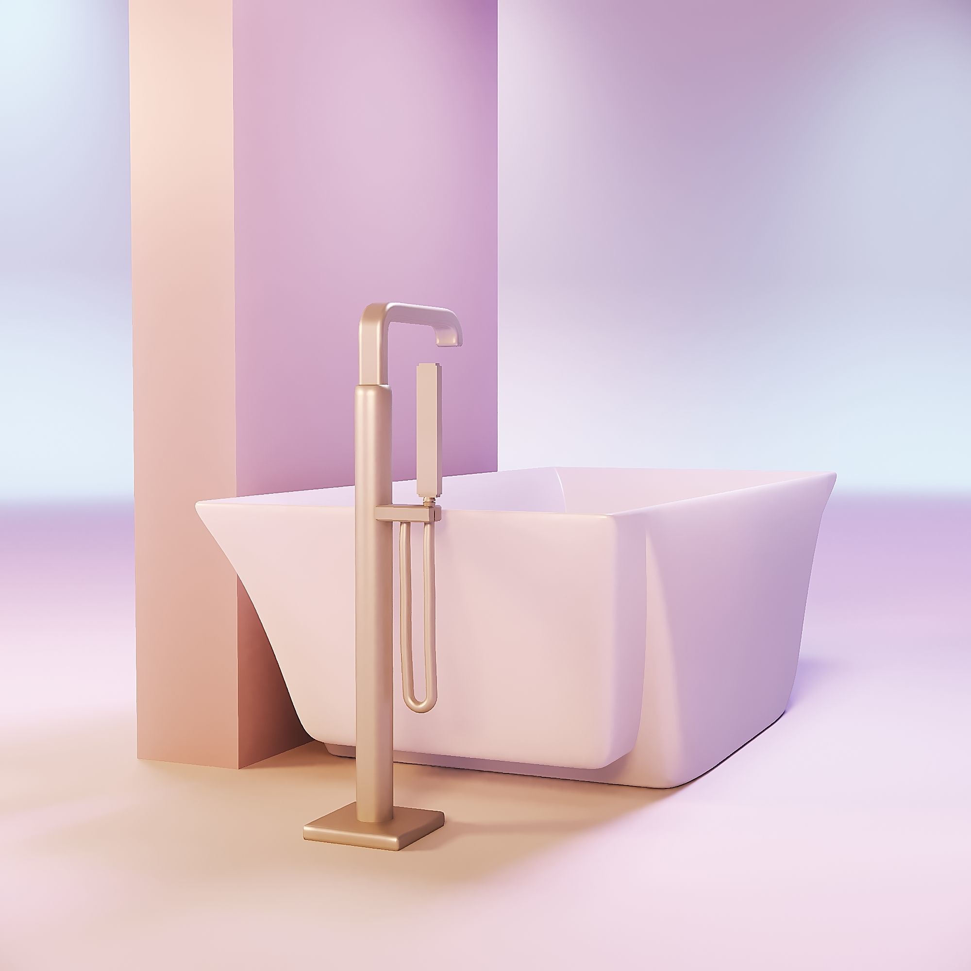 Miniature dollhouse furniture bath with faucet 3D print model_4