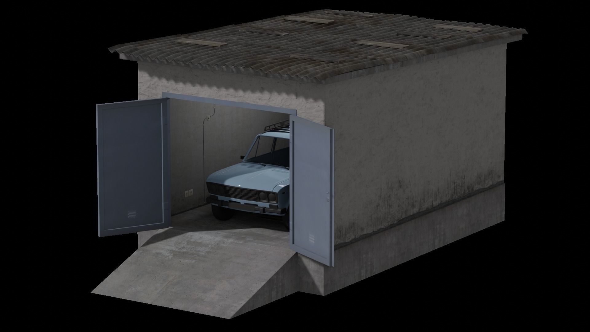 Vintage Garage Pack Low-poly 3D model_11