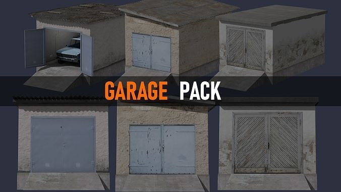 Vintage Garage Pack Low-poly 3D model