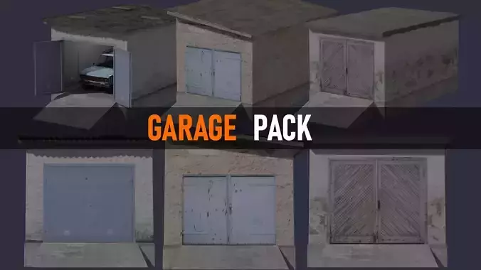 Vintage Garage Pack Low-poly 3D model Vintage Garage Pack Low-poly 3D model
