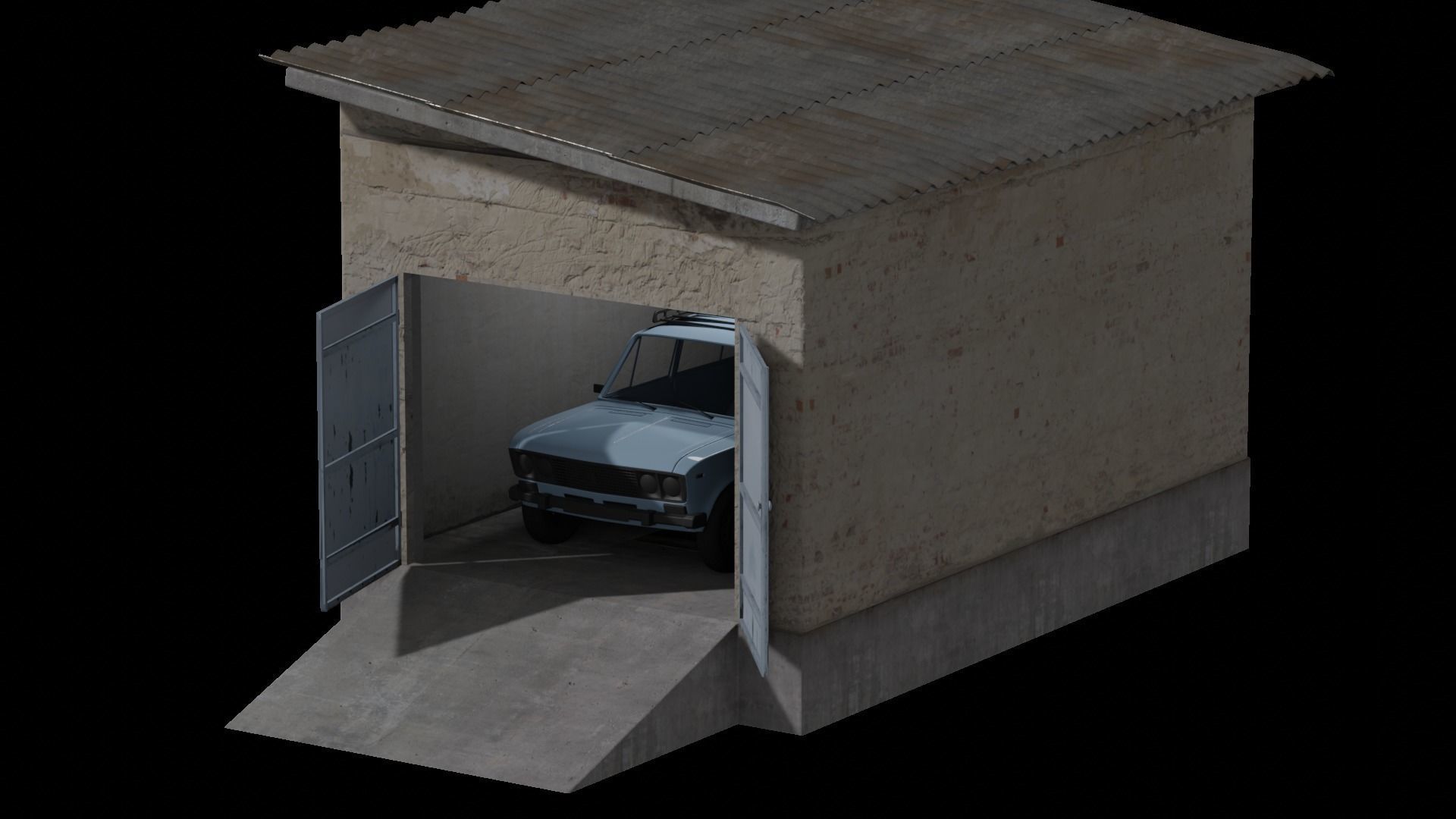 Vintage Garage Pack Low-poly 3D model_14