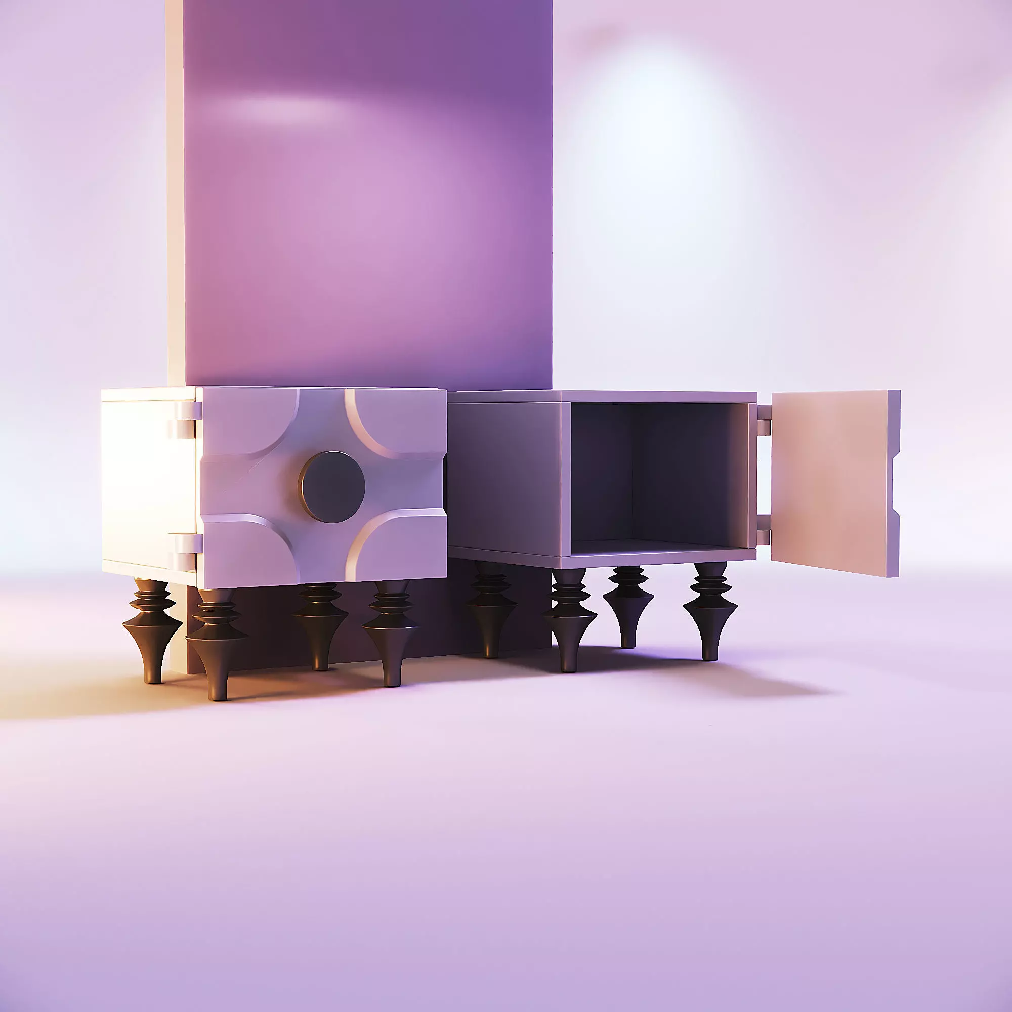 Miniature dollhouse furniture bedside table 3D print model_0