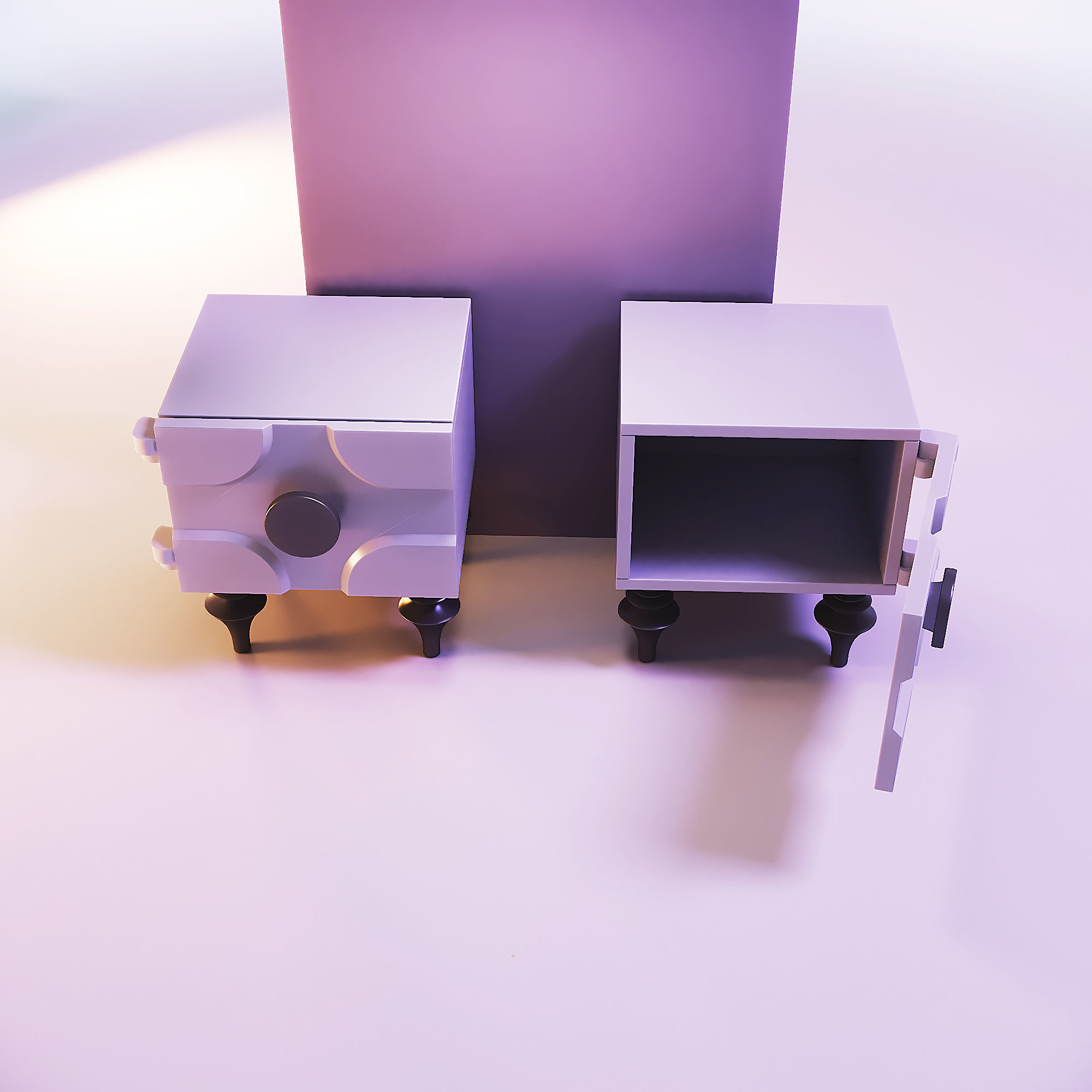 Miniature dollhouse furniture bedside table 3D print model_2