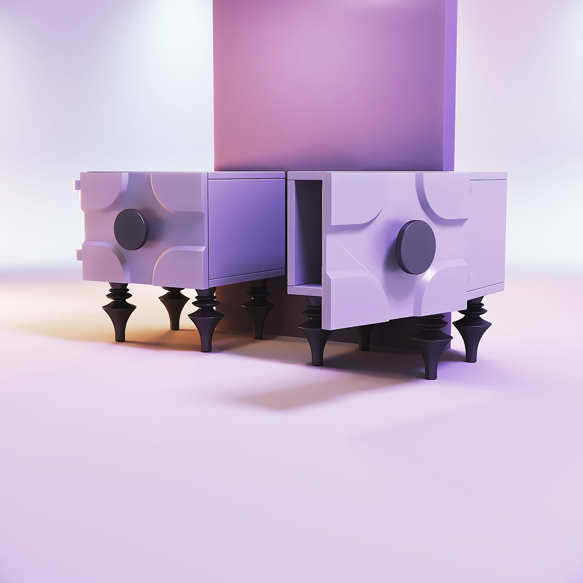 Miniature dollhouse furniture bedside table 3D print model_1