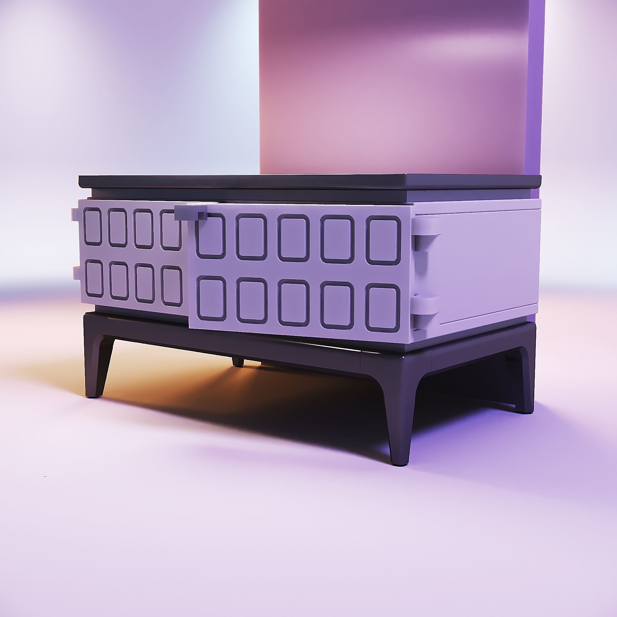 Miniature dollhouse furniture TV table 3d printed files 3D print model_1