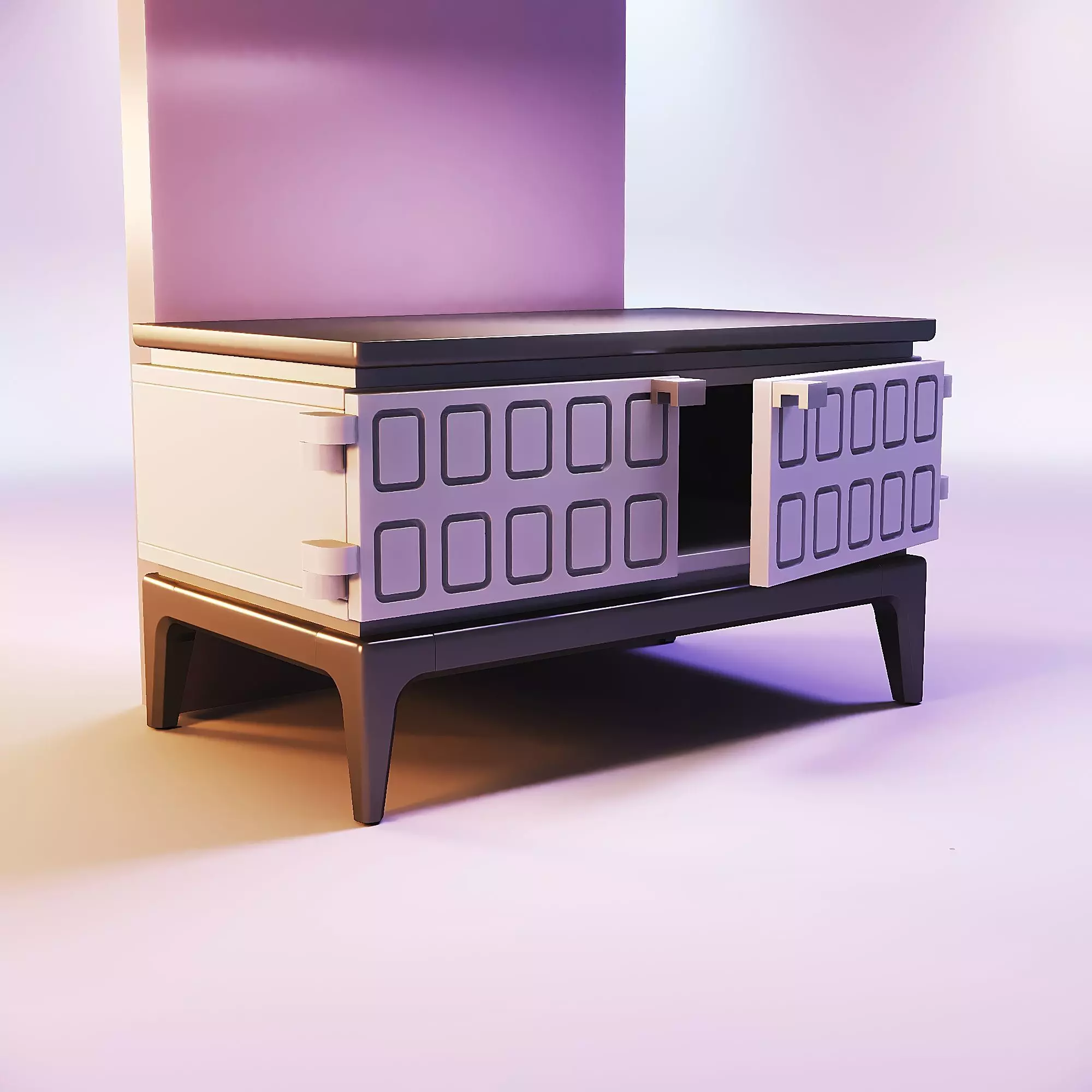 Miniature dollhouse furniture TV table 3d printed files 3D print model_0