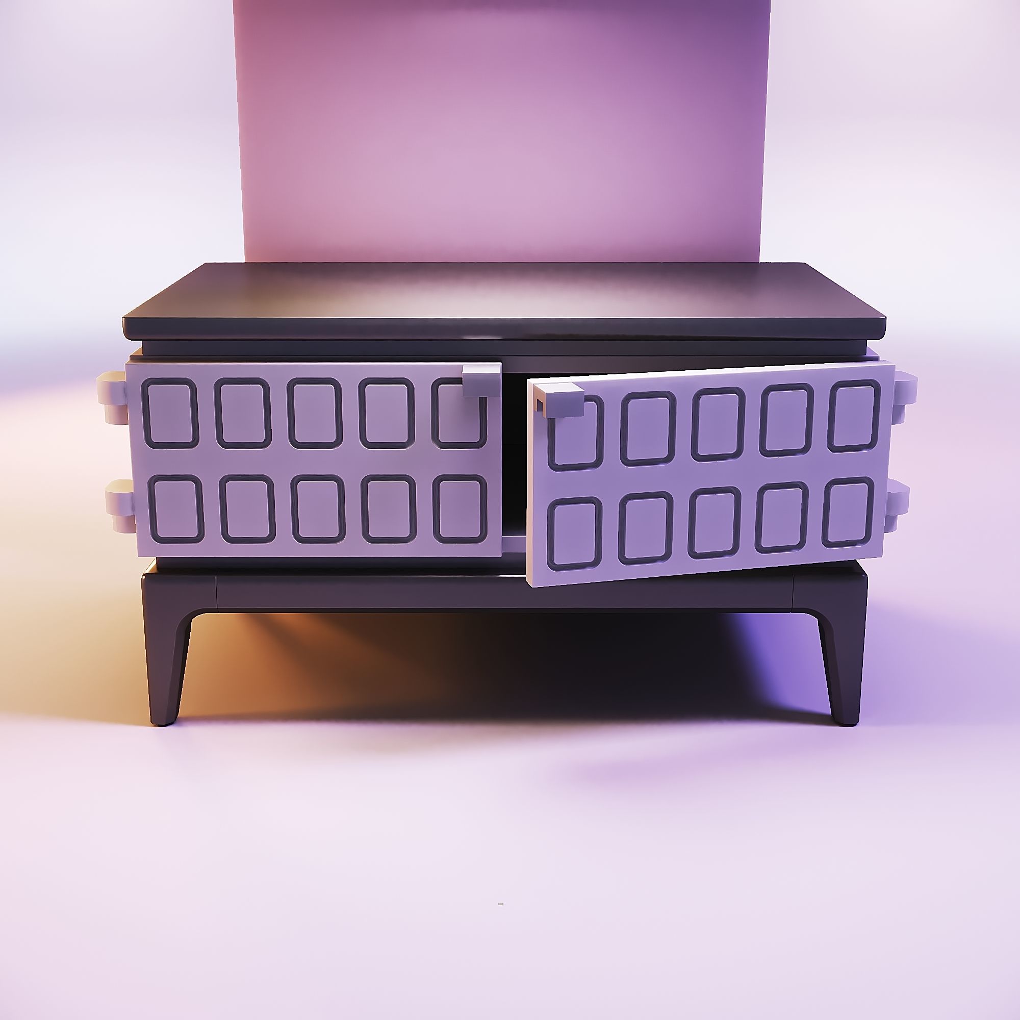 Miniature dollhouse furniture TV table 3d printed files 3D print model_2