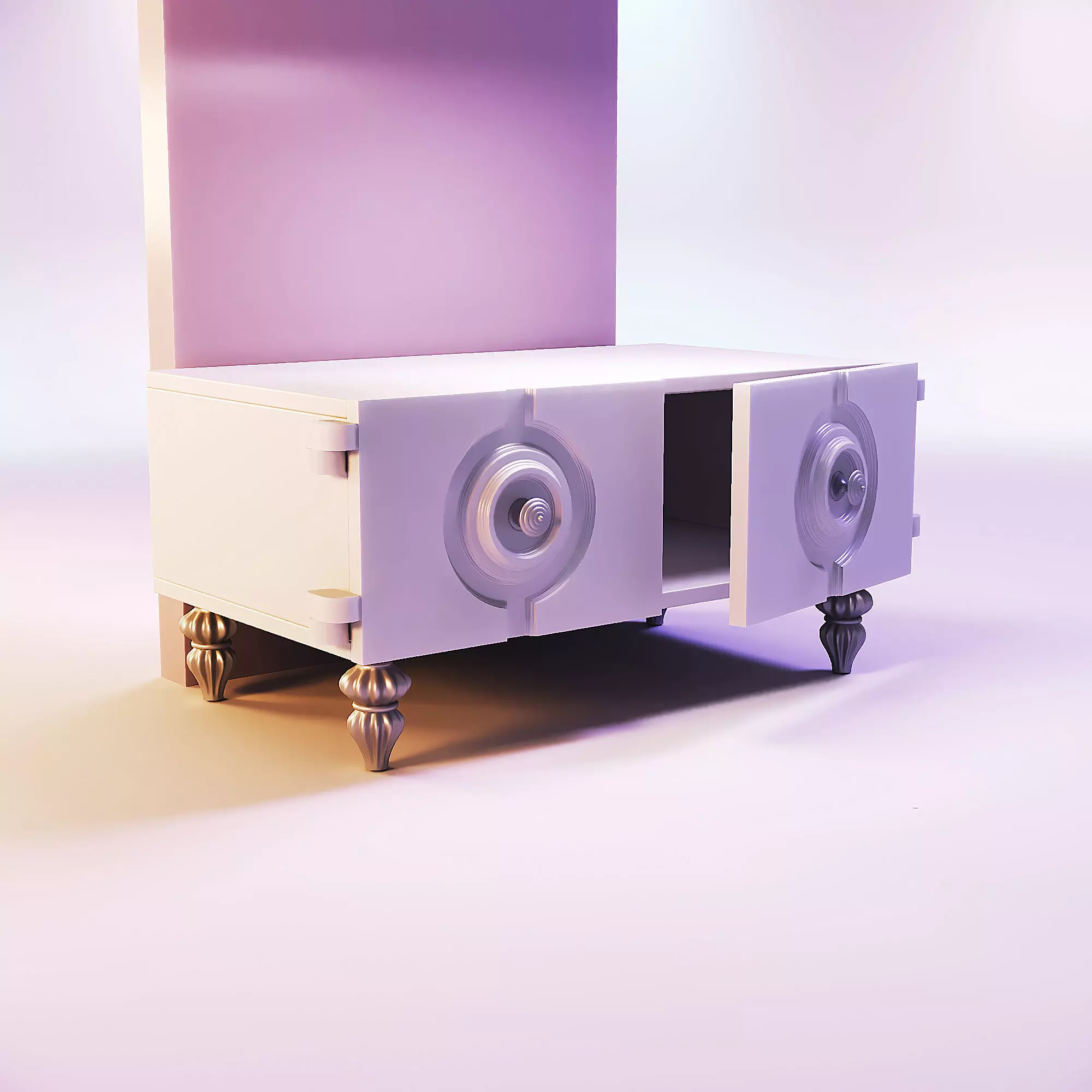 Miniature dollhouse furniture TV table 3D print model_0