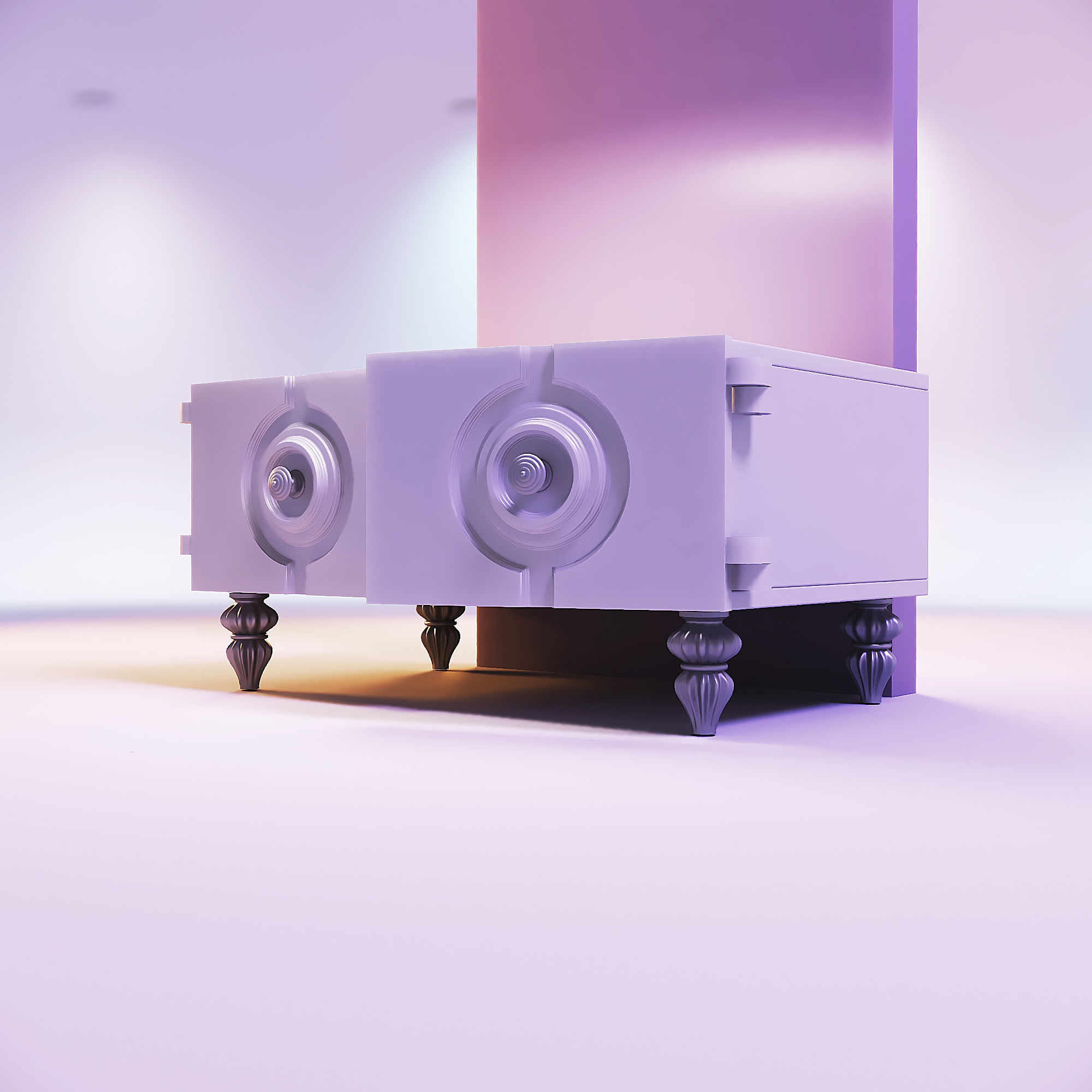 Miniature dollhouse furniture TV table 3D print model_1