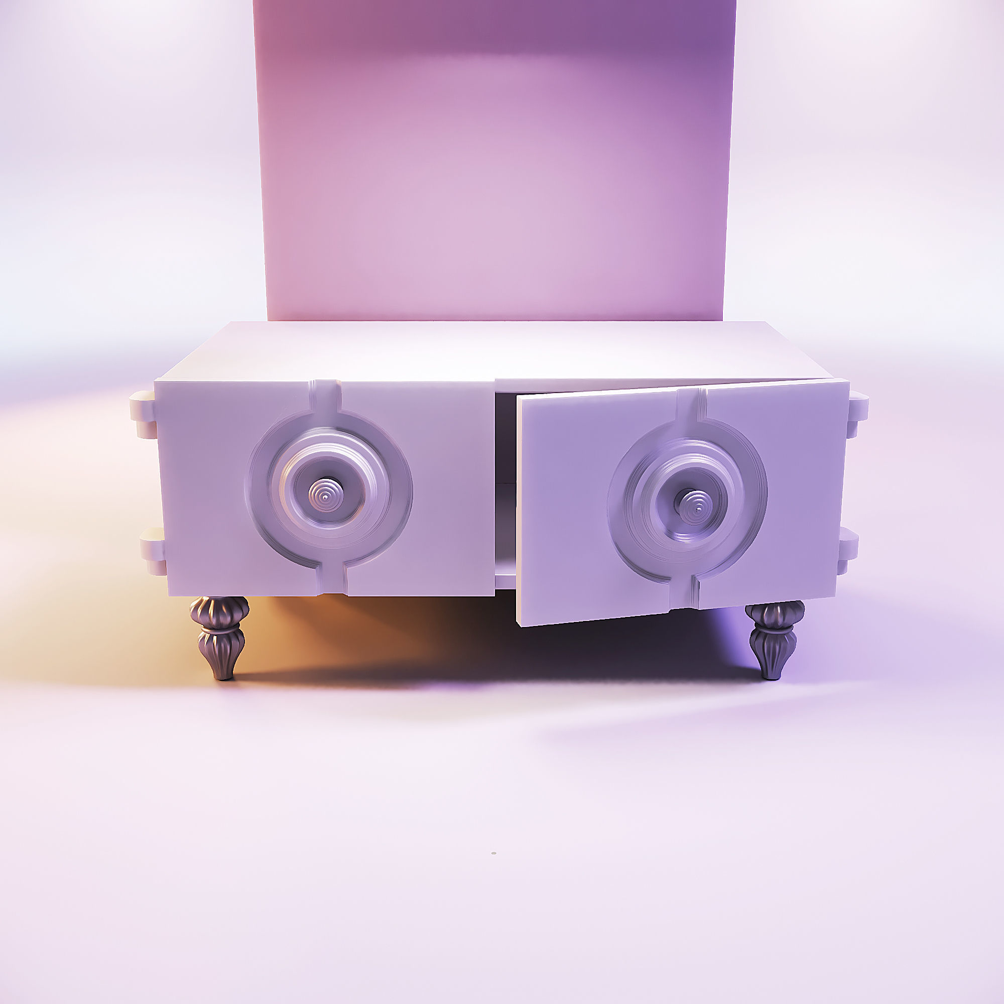 Miniature dollhouse furniture TV table 3D print model_2