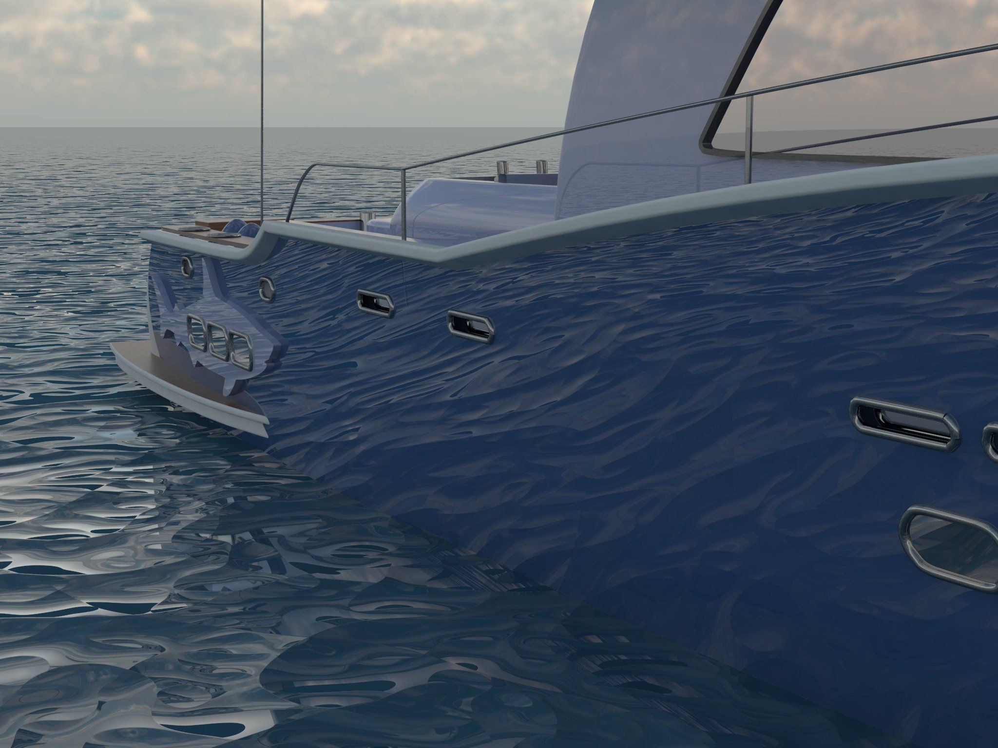 Yacht fishing boat 3D model_3