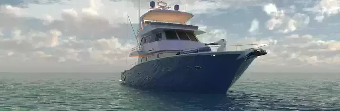 Yacht fishing boat 3D model
