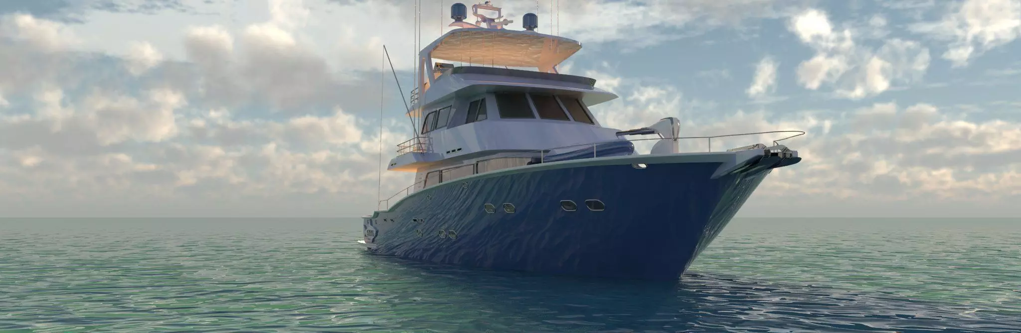 Yacht fishing boat 3D model_0