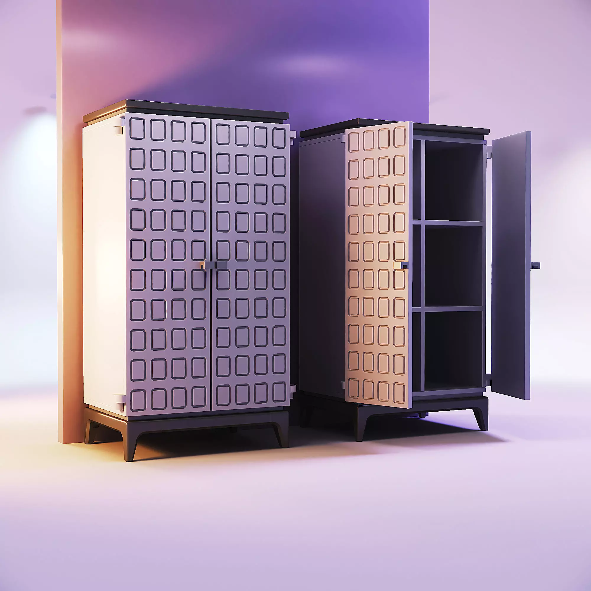 Miniature dollhouse furniture wardrobe 3D print model