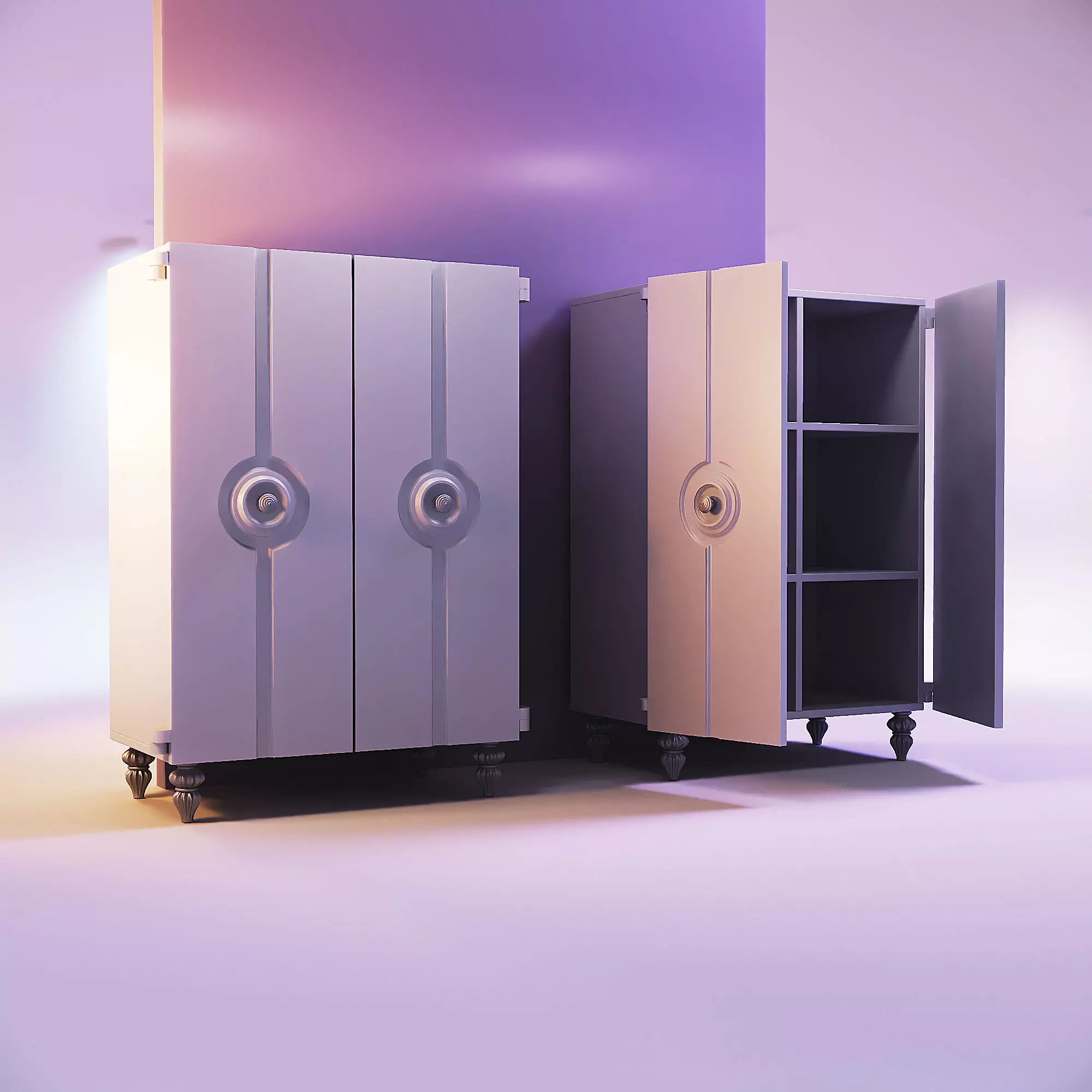 Miniature dollhouse furniture wardrobe 3D print model