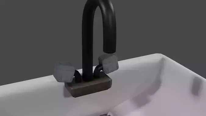 Washbasin sink with faucet