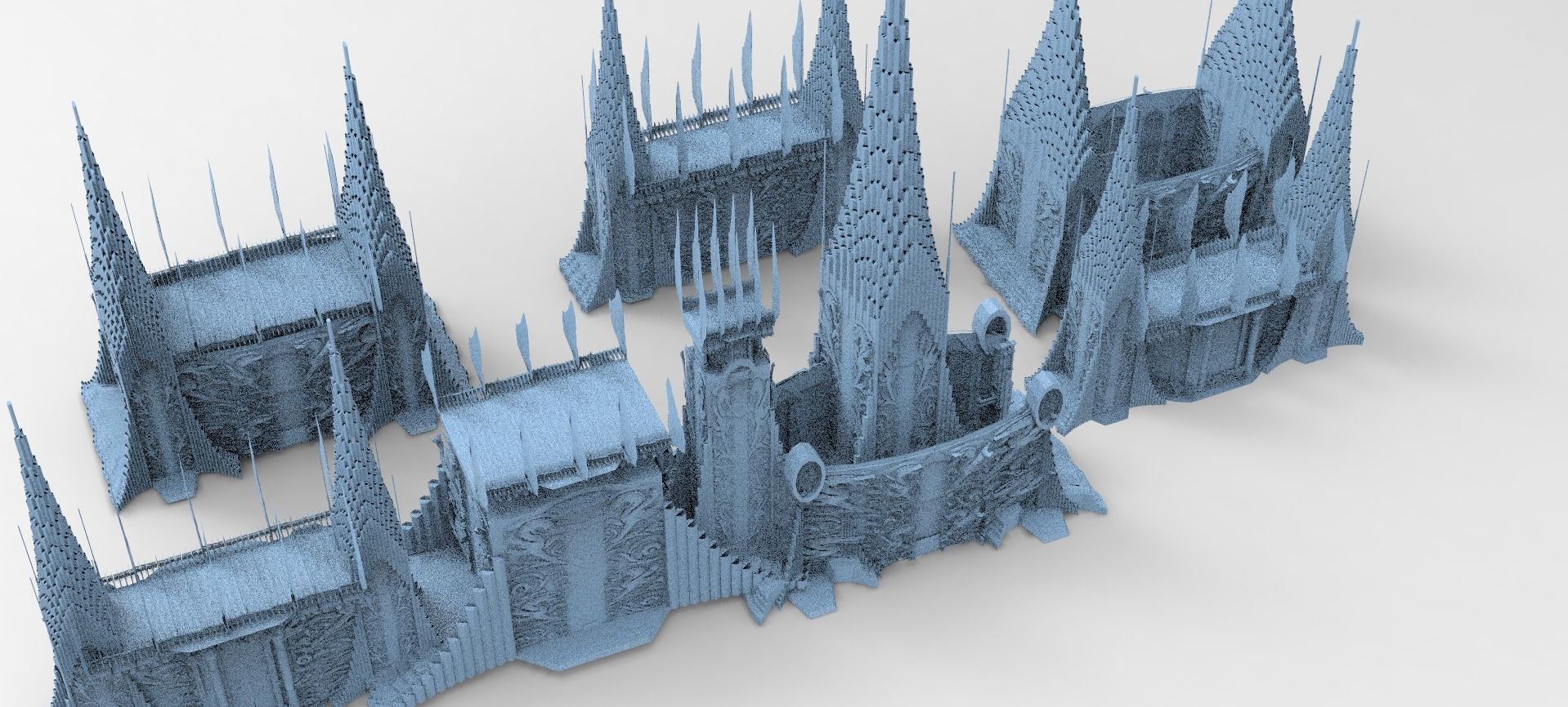 Norse Gods Engraved Monolith Fortress Kitbash  3D model_2