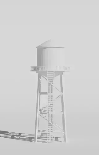 Low Poly Water Tower Free low-poly 3D model