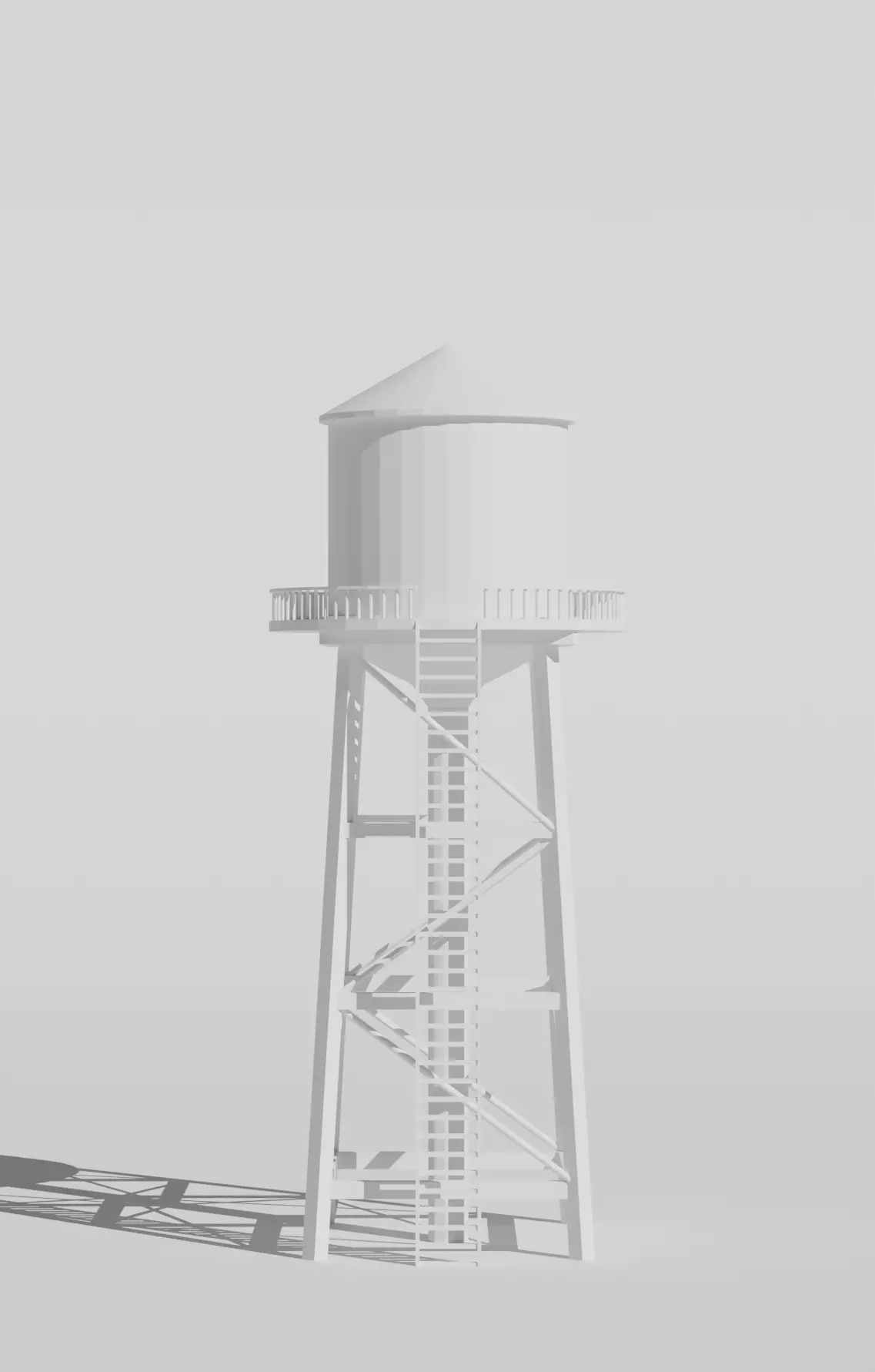 Low Poly Water Tower Free low-poly 3D model_0