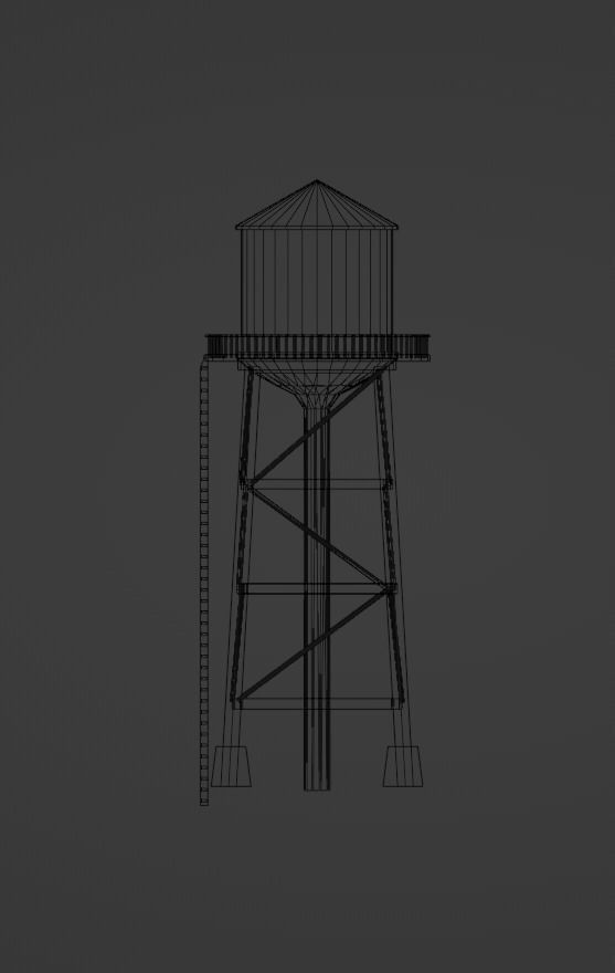 Low Poly Water Tower Free low-poly 3D model_5