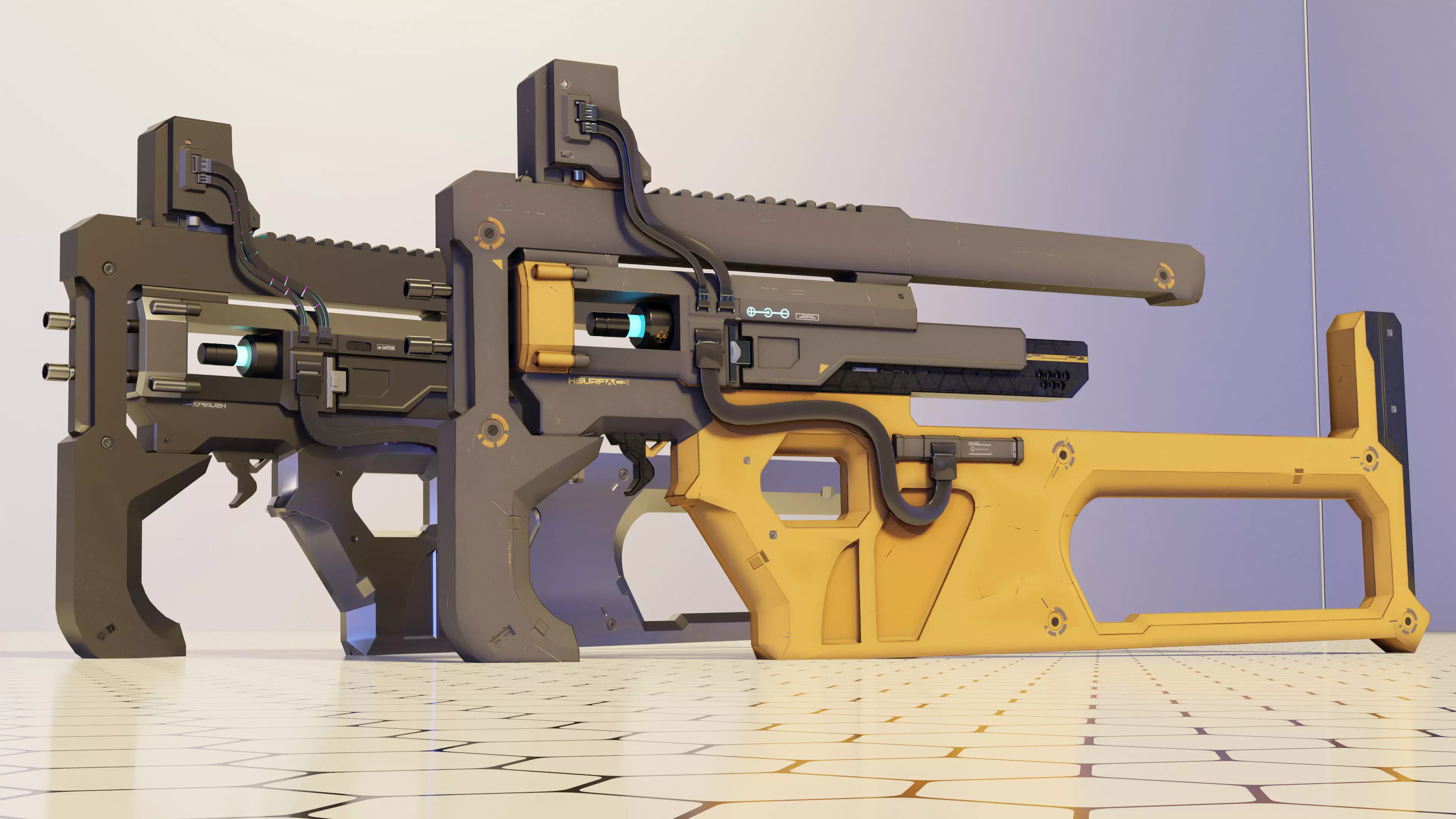 Sci-fi Rifle Low-poly 3D model