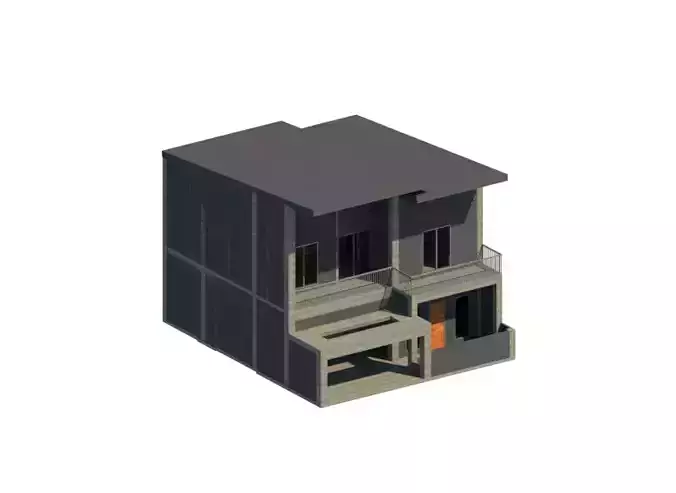 Two Floor Tropical Home Design 3D print model