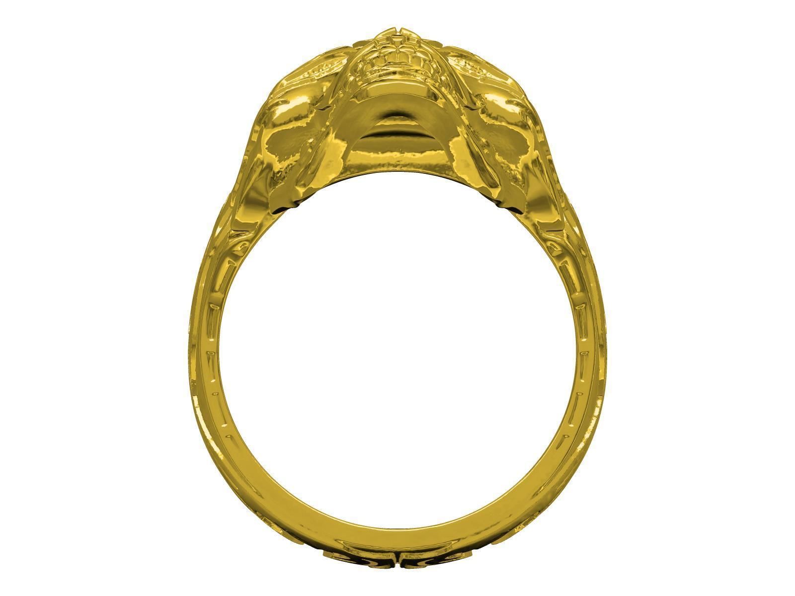 Skull Engraving Ring for Men 3D print model_2