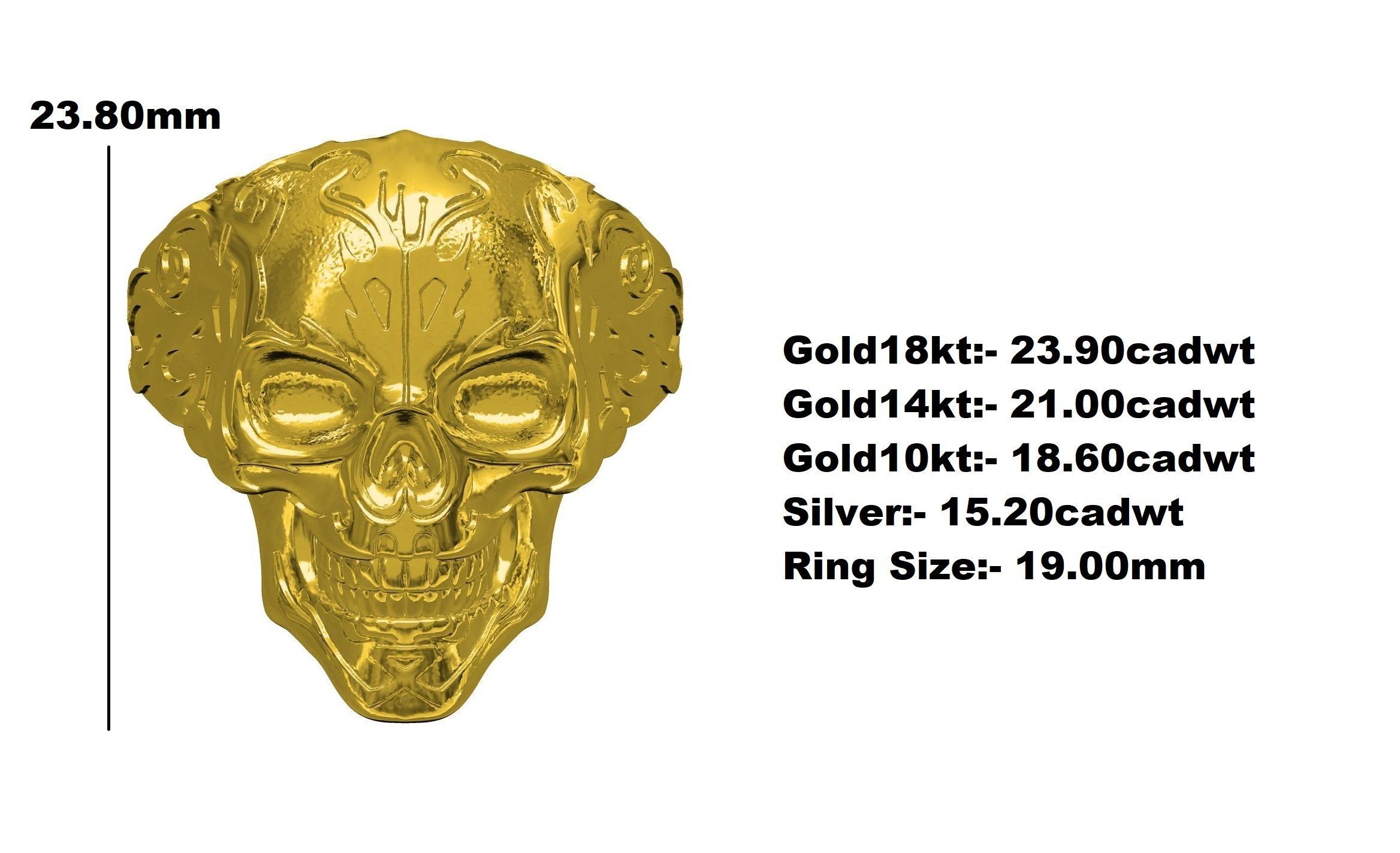 Skull Engraving Ring for Men 3D print model_1