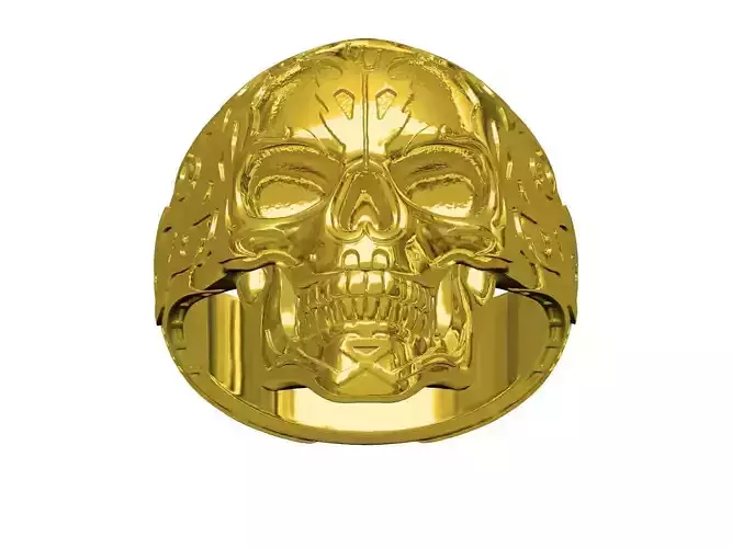 Skull Engraving Ring for Men 3D print model