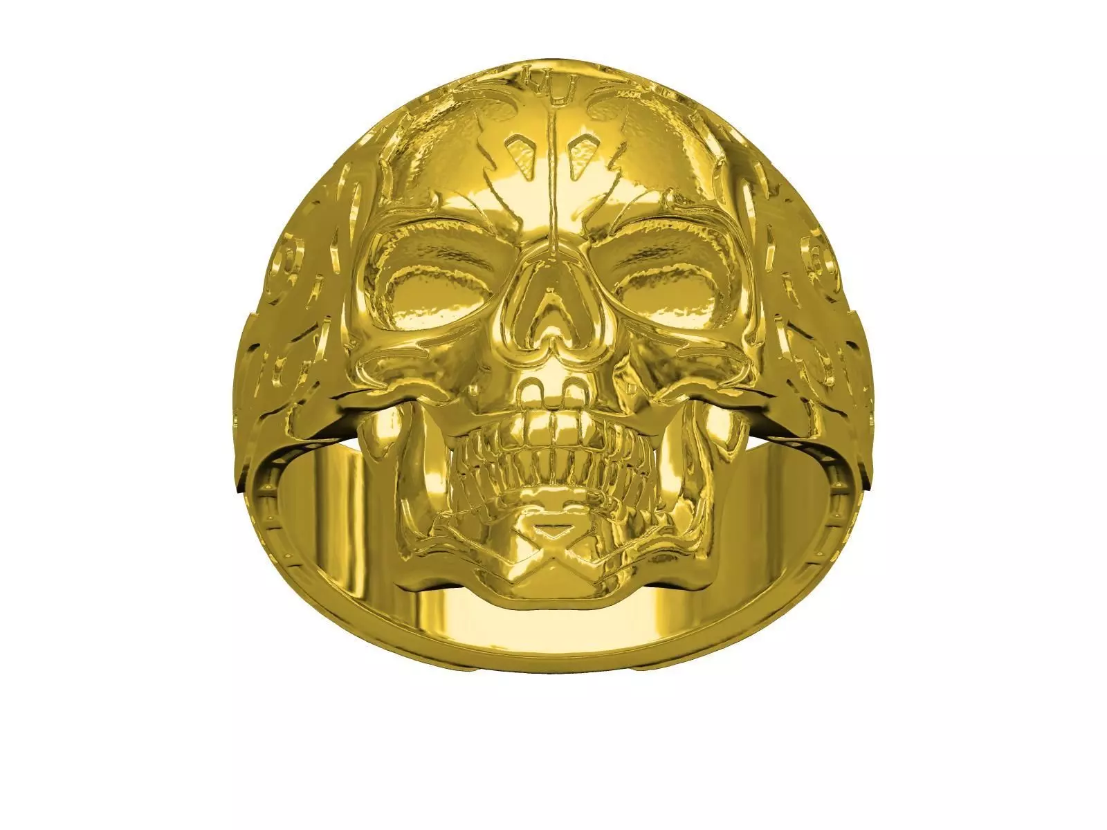 Skull Engraving Ring for Men 3D print model_0