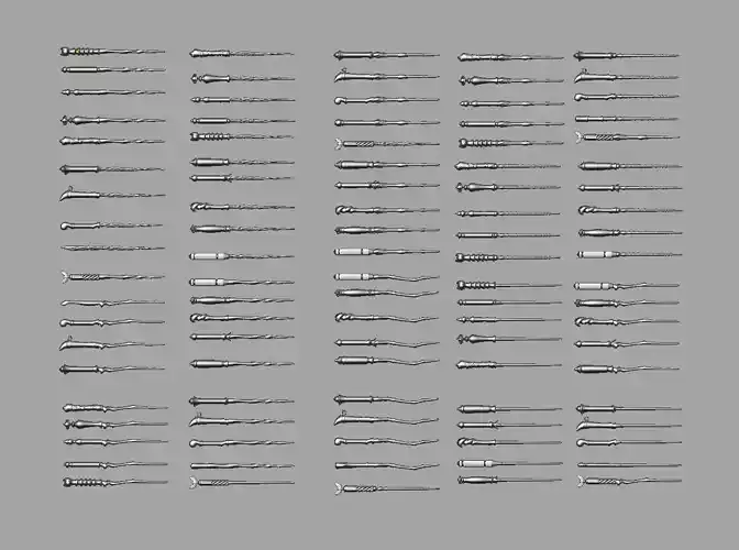 WANDS collection Hogwarts Gameassets 3D model